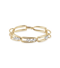 Rosario Navia Mara Bracciale A Link Pieghettato II in oro 18K, platino e diamanti