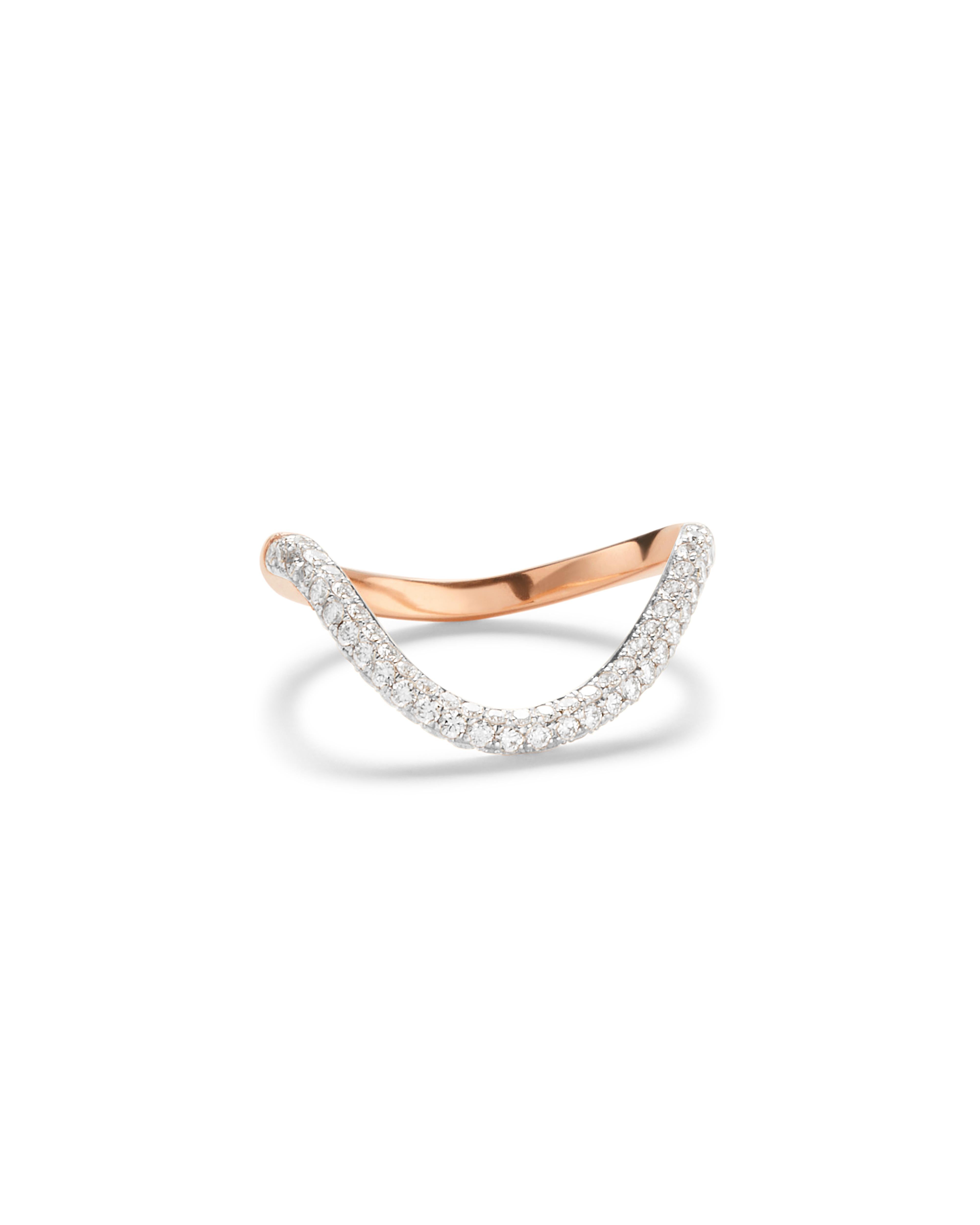 For Sale:  Rosario Navia Mara Medium Curved Ring II in 18K Gold and Diamonds 4