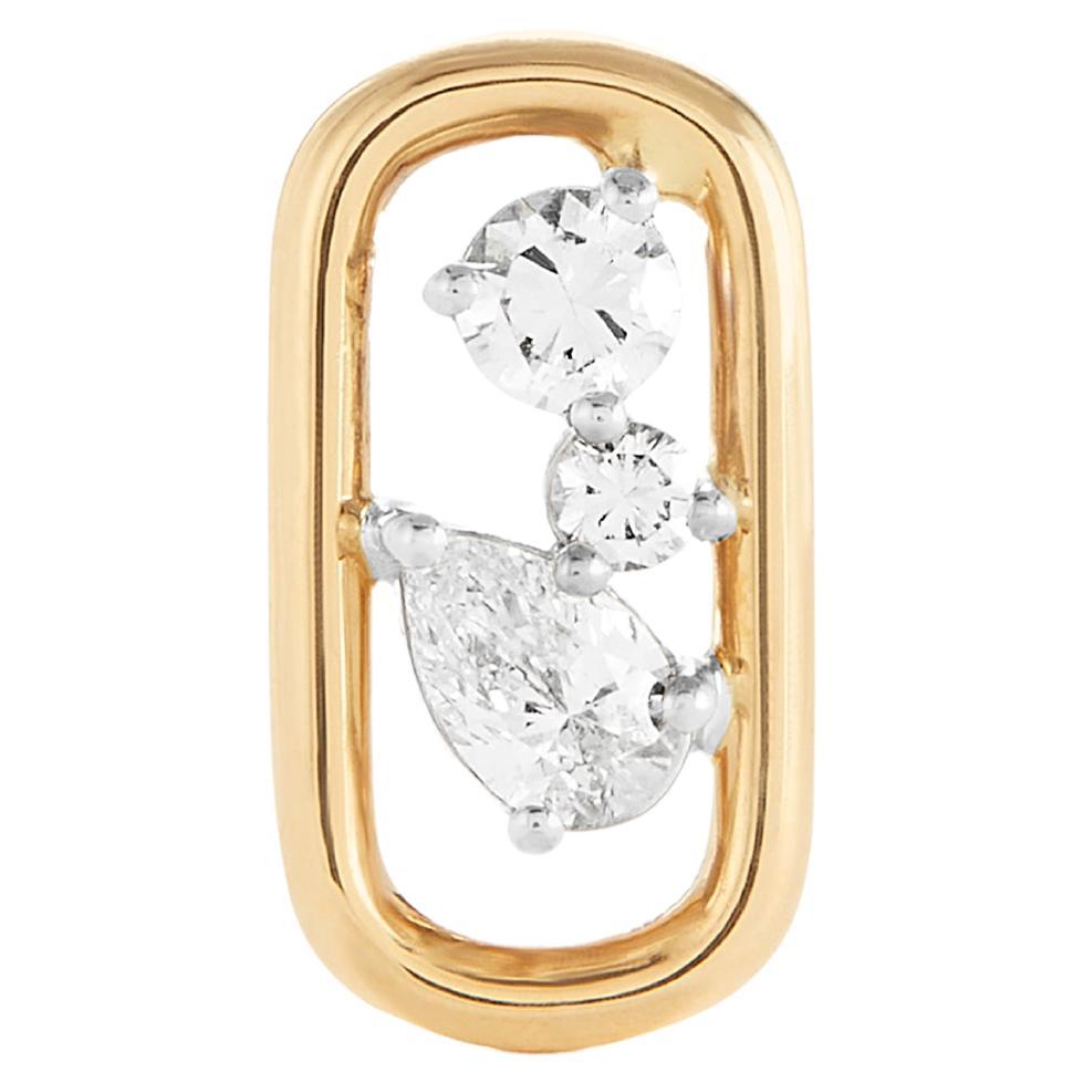 Rosario Navia Mara Stud Earring I in 18K Gold, Platinum, and Diamonds For Sale