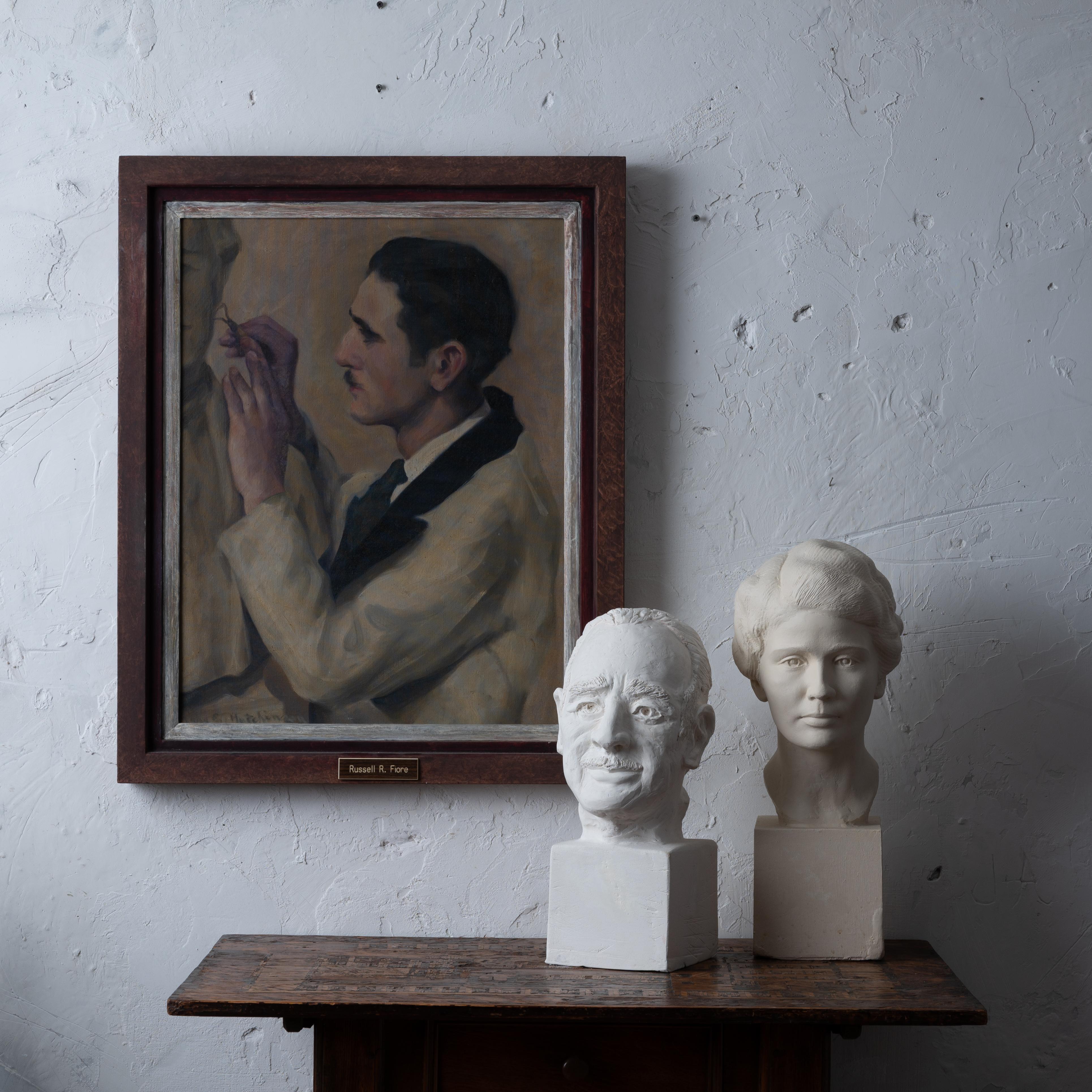 Moderne Buste en plâtre Rosario Russell Fiore en vente