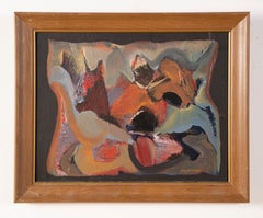 "Engaging the Tempest" Signed Surreal Modern Abstract Landscape Oil Painting