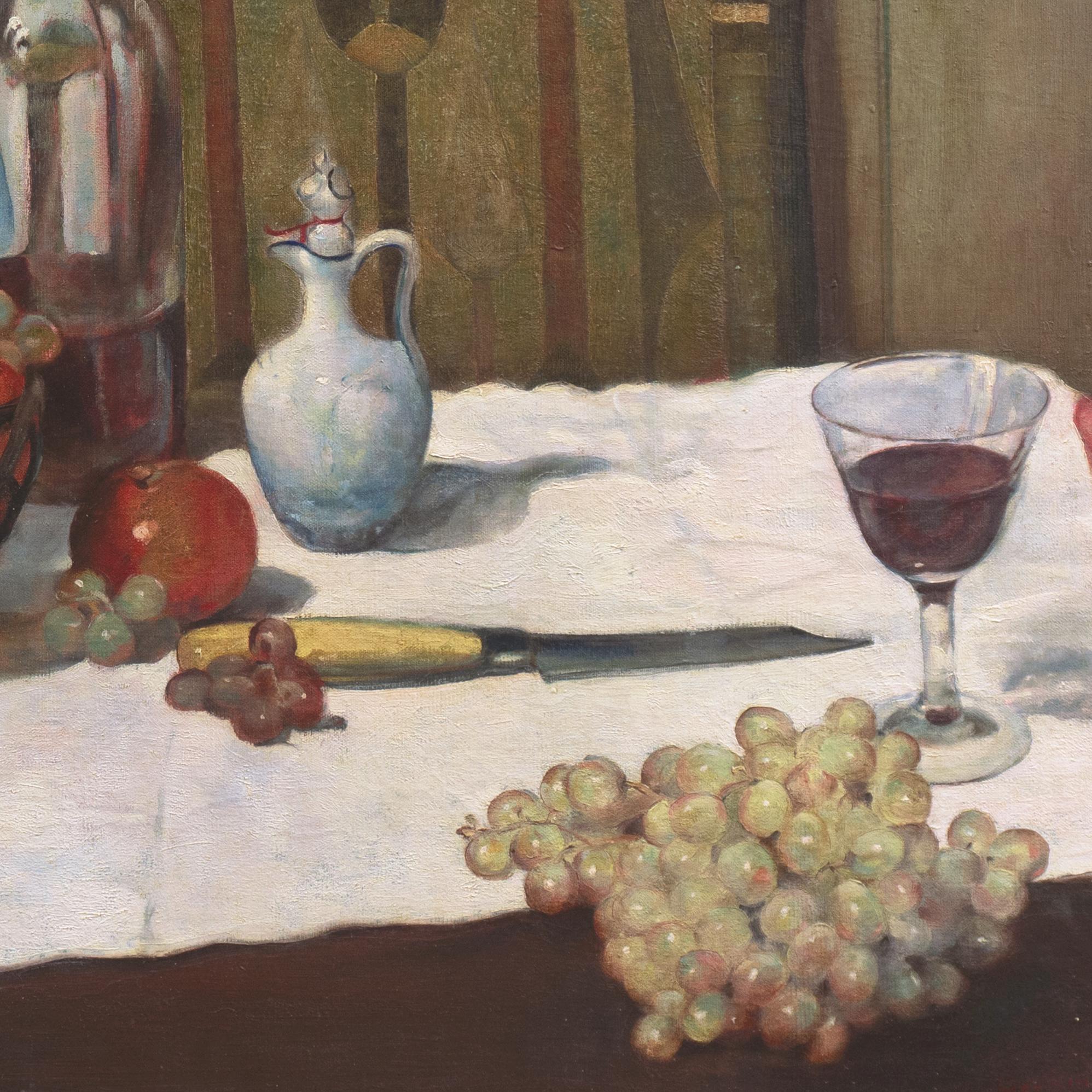 'Bodegón de fruta y vino', Club Salmagundi, PAFA, AIC, Academia Nacional en venta 3