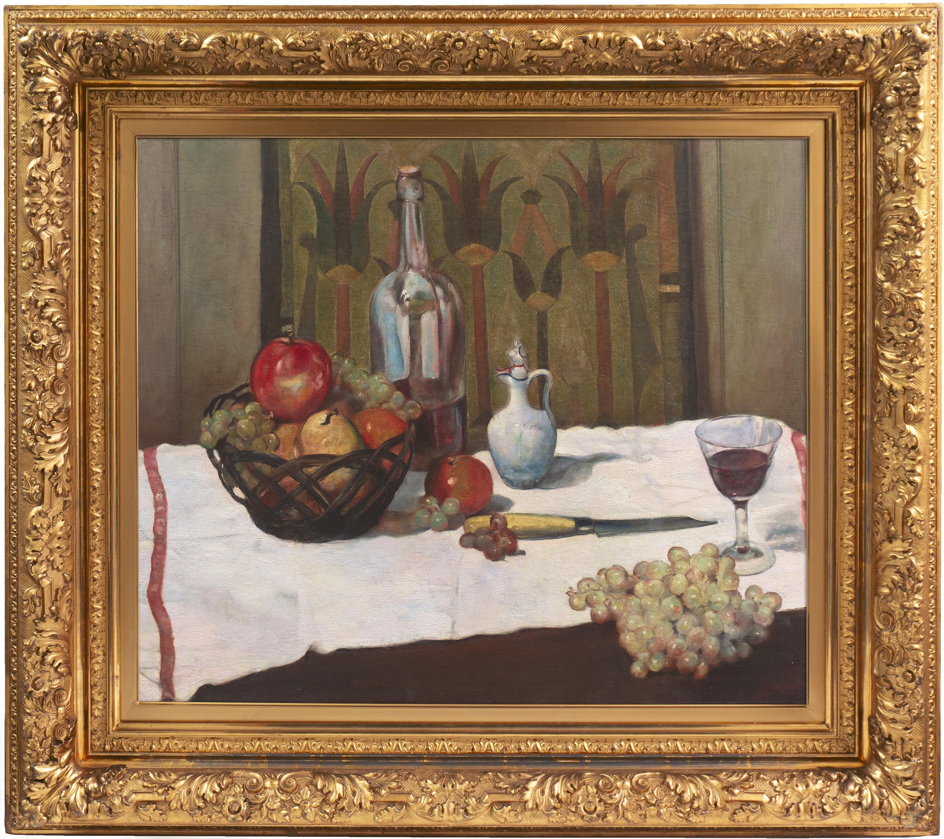 Nature morte aux fruits et au vin", Salmagundi Club, PAFA, AIC, Académie nationale