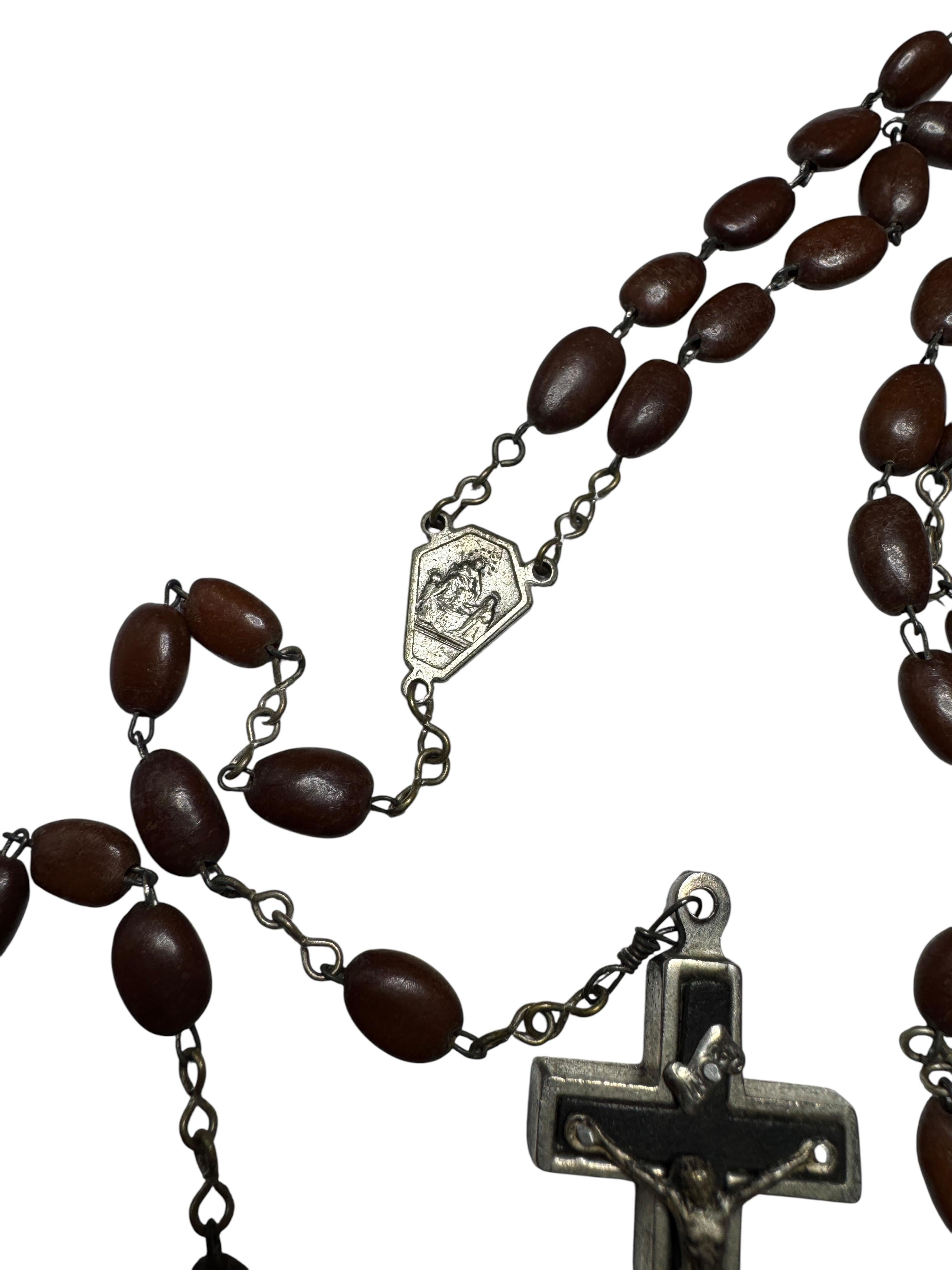 Allemand Rosaire Catholique Reliquaire Boîte Crucifix Pendentif Relique Catacombe de Rome en vente