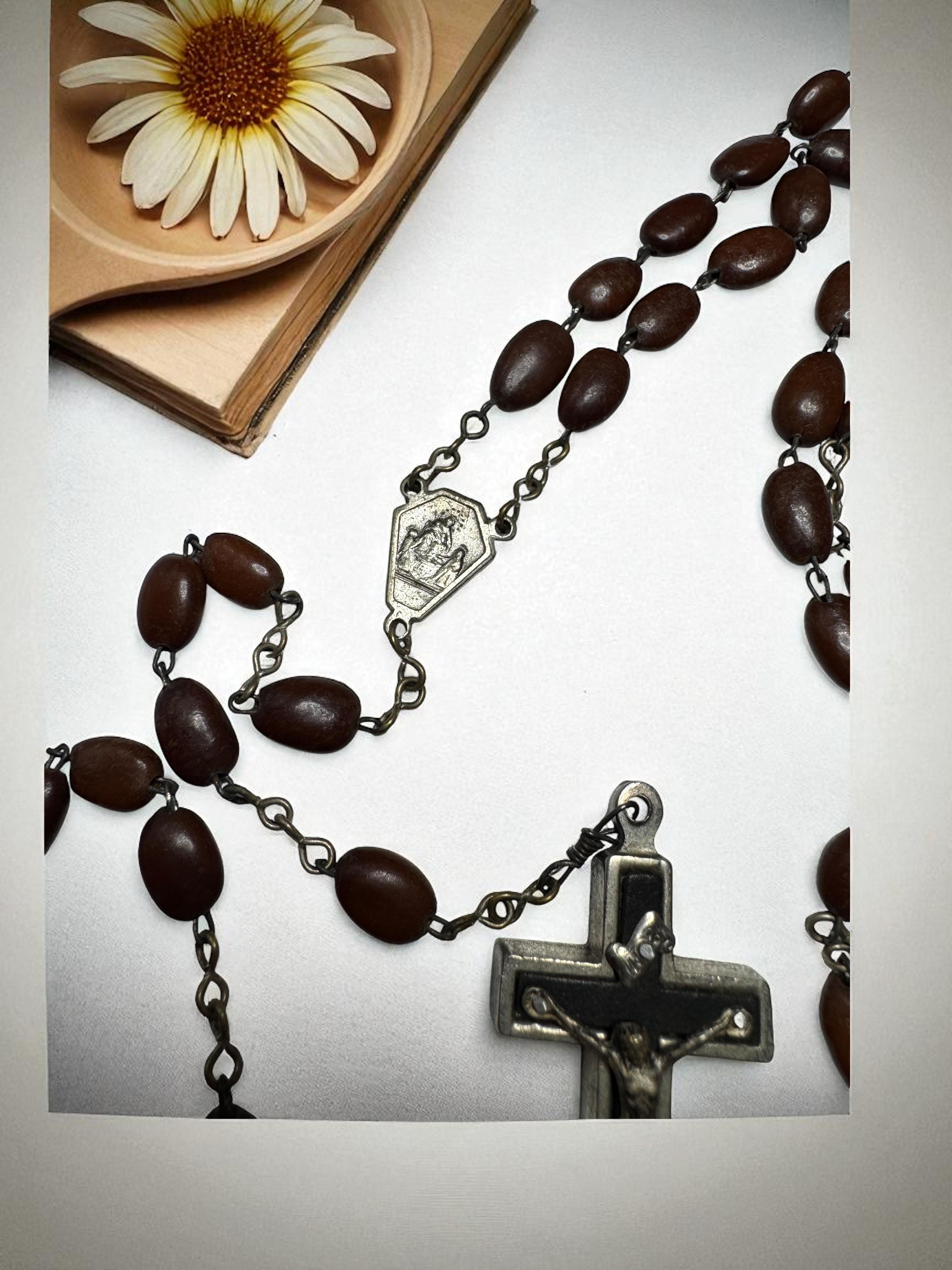 Rosaire Catholique Reliquaire Boîte Crucifix Pendentif Relique Catacombe de Rome en vente 3