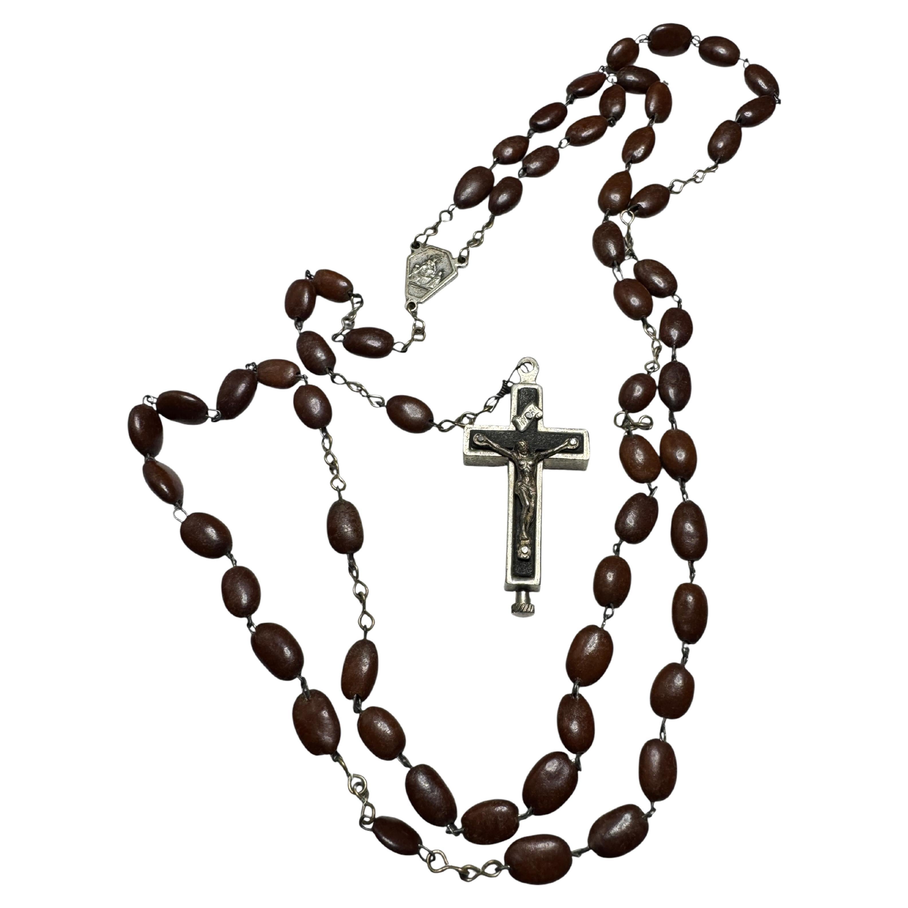 Rosaire Catholique Reliquaire Boîte Crucifix Pendentif Relique Catacombe de Rome