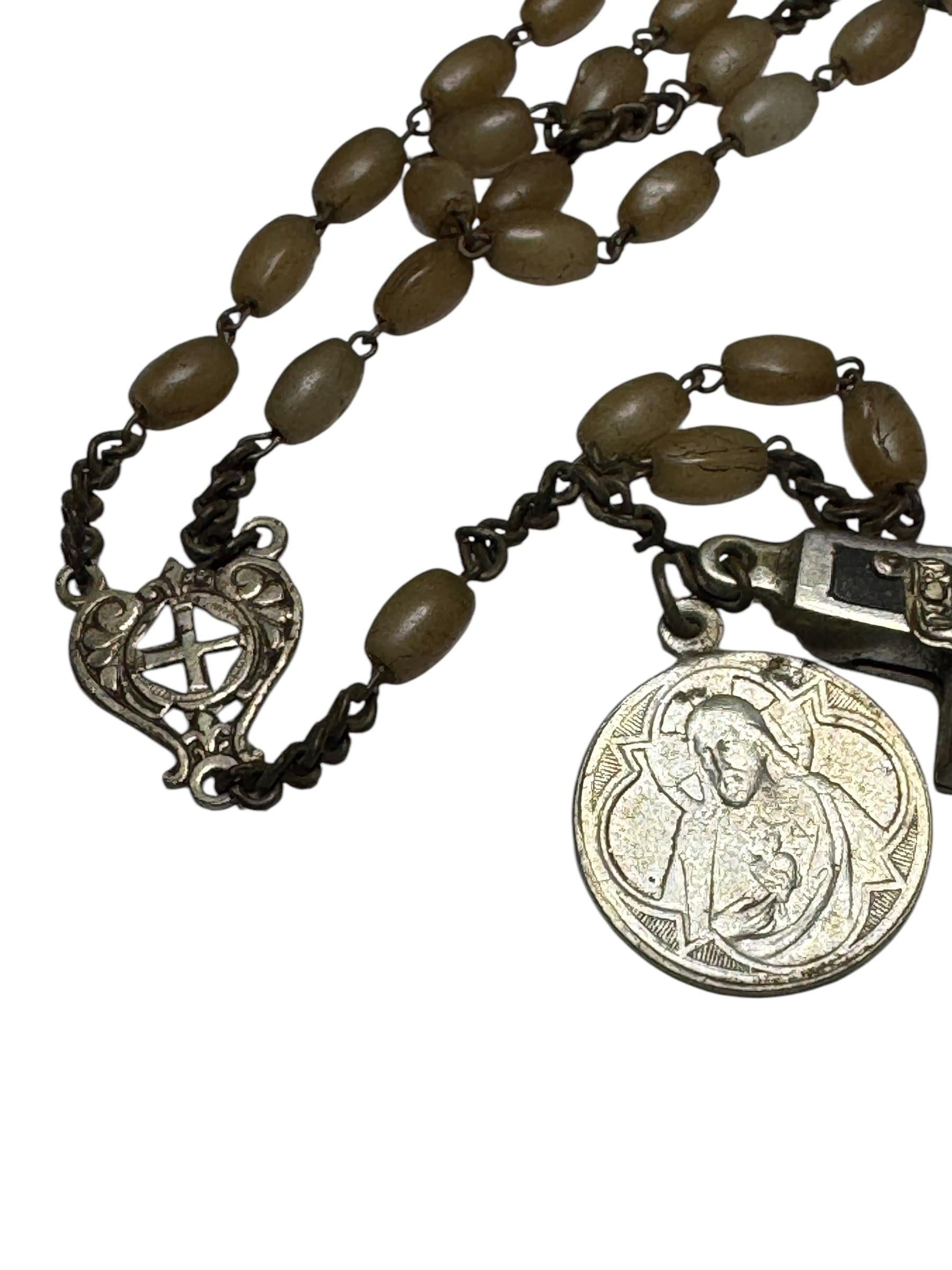 Rosary Catholic Reliquary Box Crucifix Pendant with Relic of a Saint For Sale 1