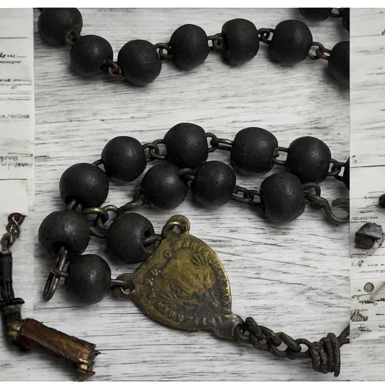 Pendentif Crucifix catholique Rosary Box avec relique d'un Saint en vente 6