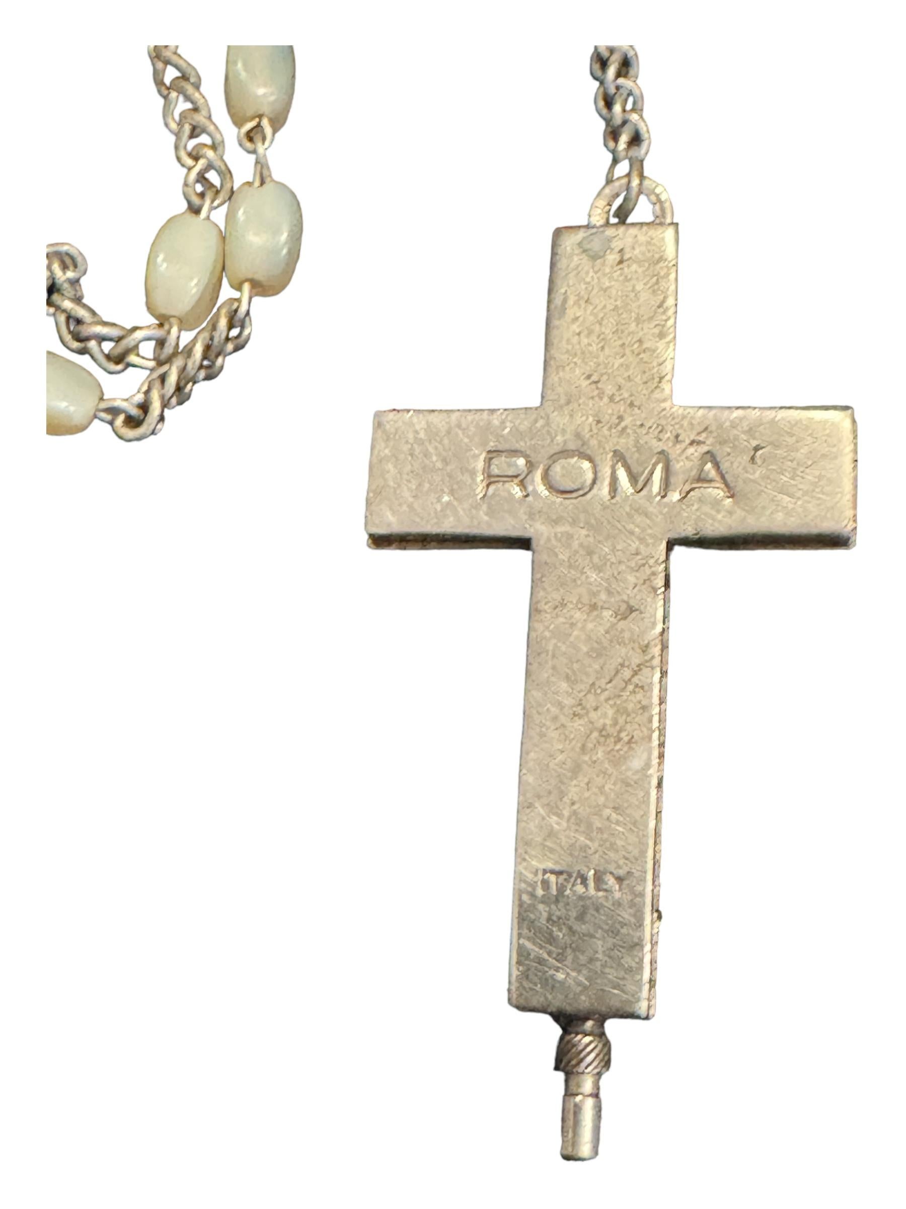 Rosary Catholic Reliquary Box Crucifix Pendant with Relics of Catacombs of Rome 4