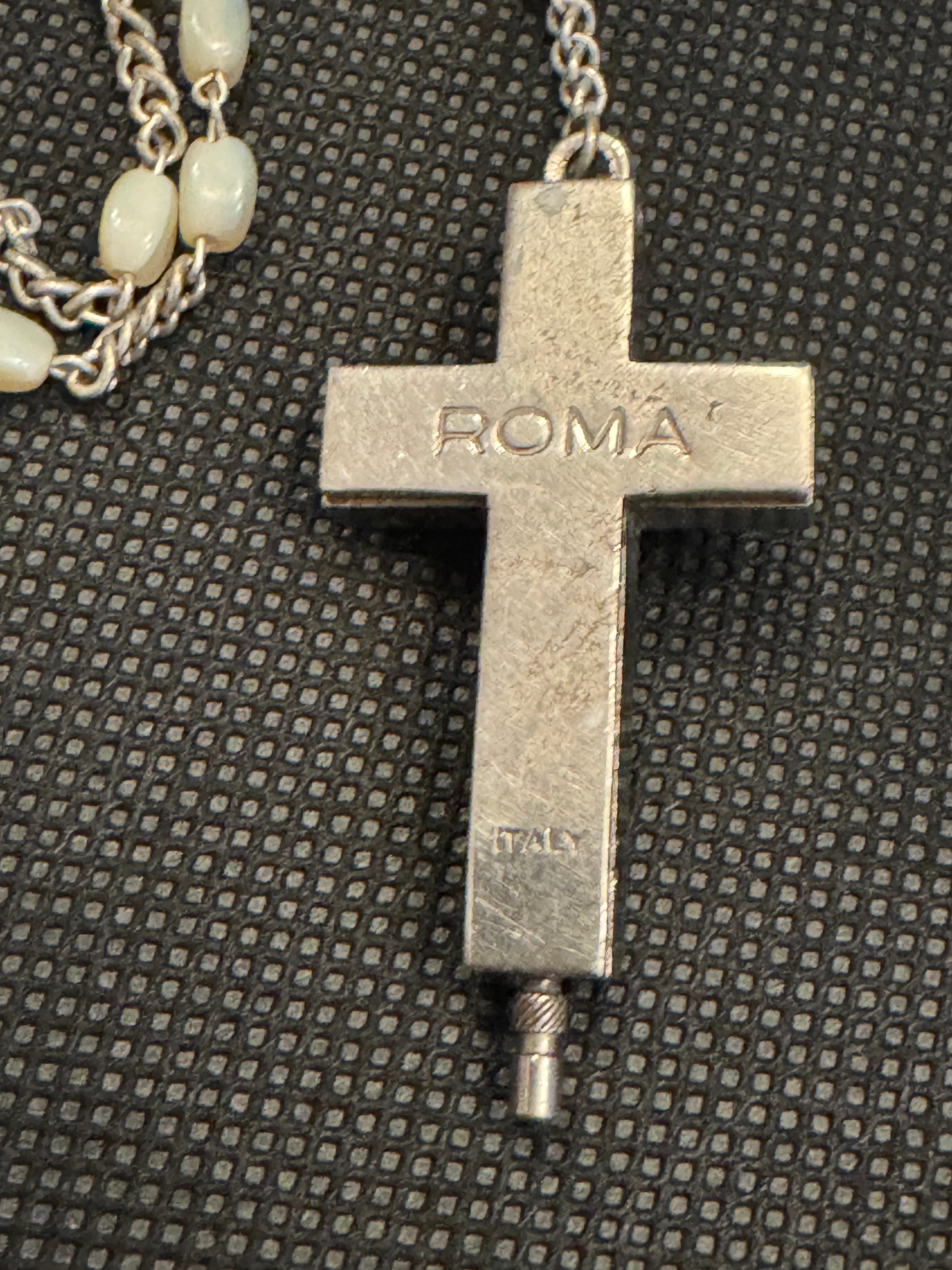 Rosary Catholic Reliquary Box Crucifix Pendant with Relics of Catacombs of Rome 5