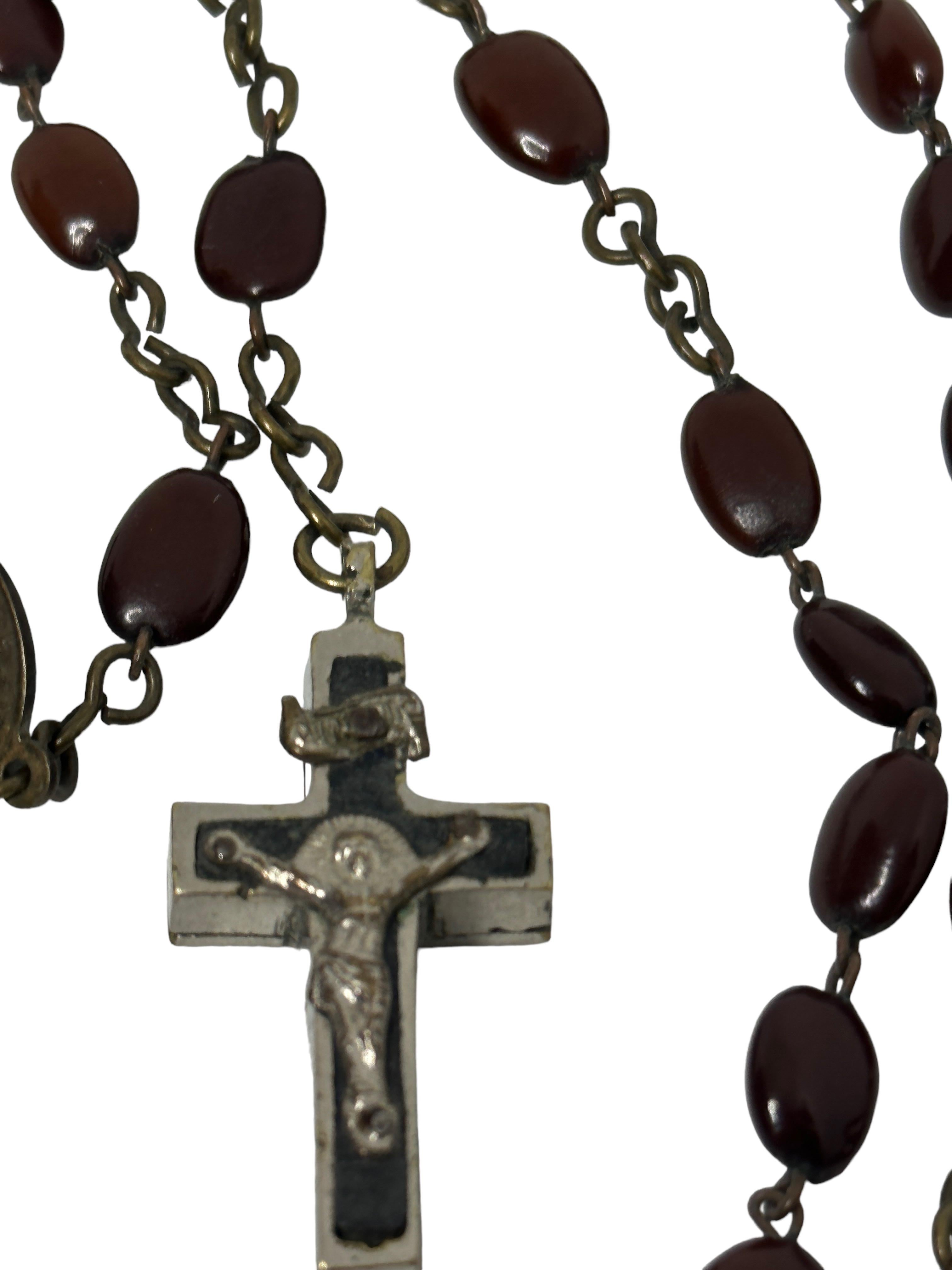 Rosary Katholisches Reliquary-Kerzenleuchter-Anhänger mit Kristallreliefs von Heiligen, 1930er Jahre im Angebot 1