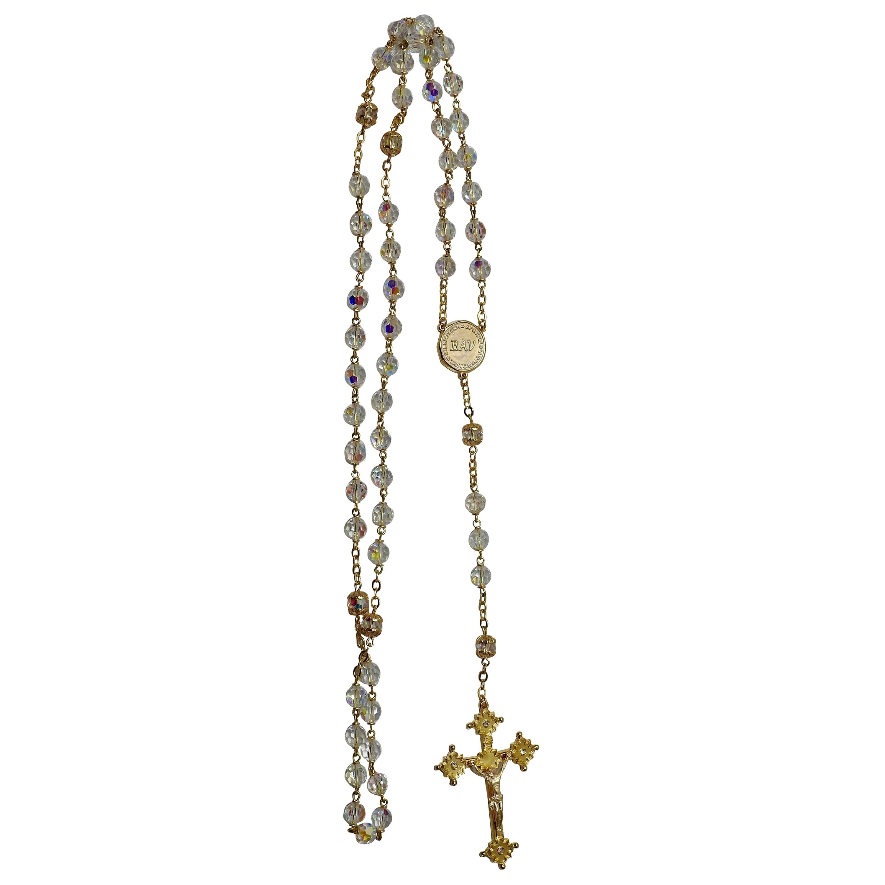 Rosary from the Vatican Library Clear Glass Czech Beads