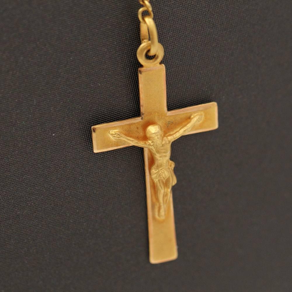 Rosary in Yellow Gold In Excellent Condition For Sale In BARCELONA, ES