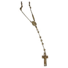 Rosary necklace 14KT yellow gold Jerusalem necklace 13.88 25" inches