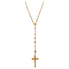 Rosary Necklace in 18k Gold and Onyx