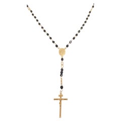 Rosary-Halskette aus 18 Karat Gold und Onyx