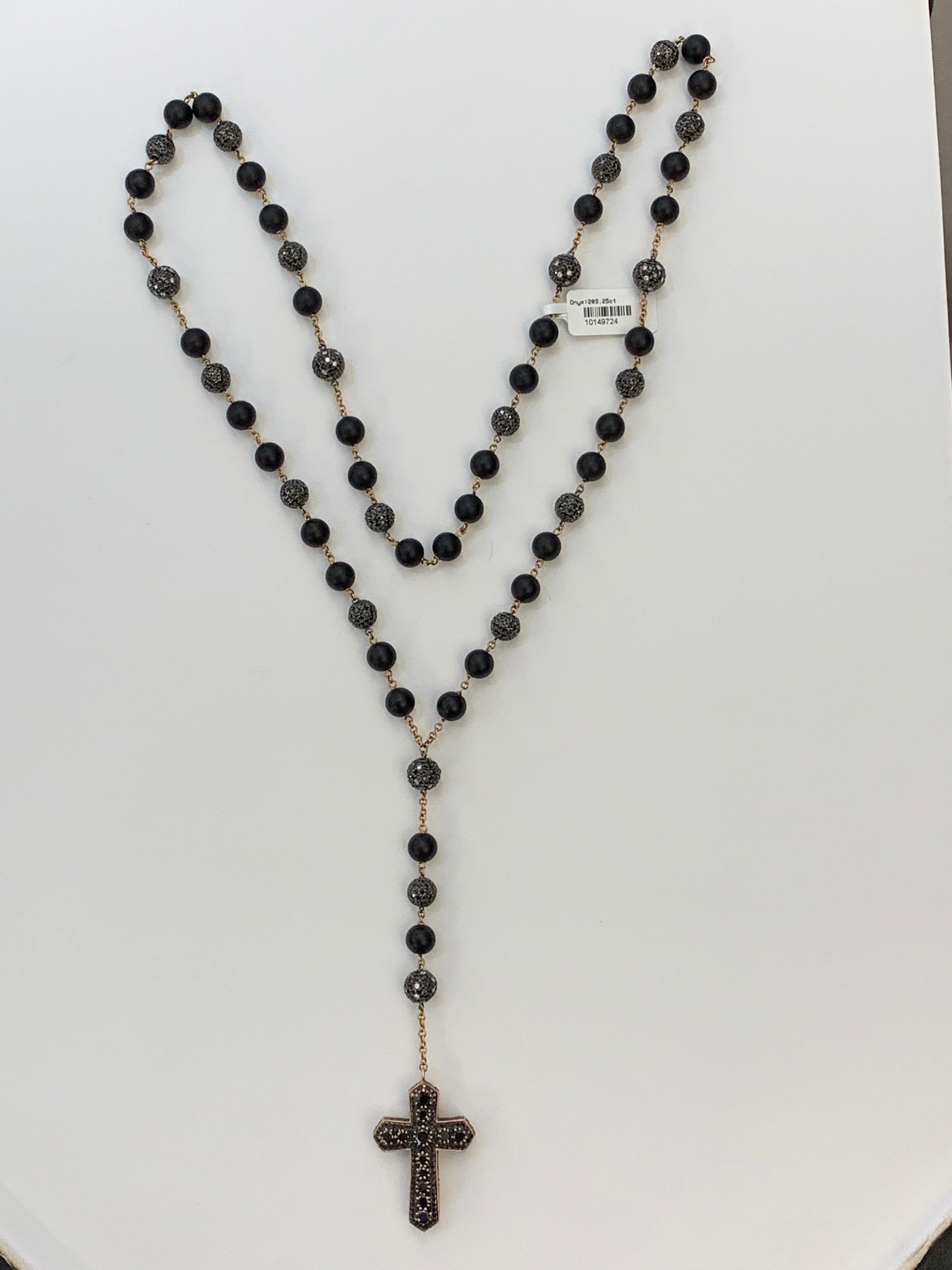 white gold rosary necklace with diamonds