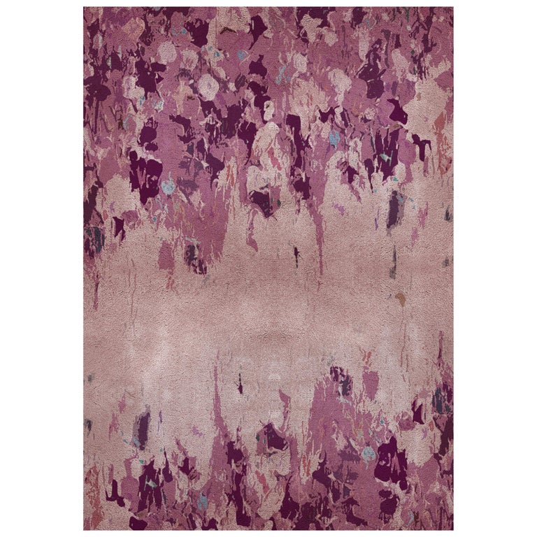 Rosary Pink Area Rug in HandTufted Wool and Botanical Silk by Rug