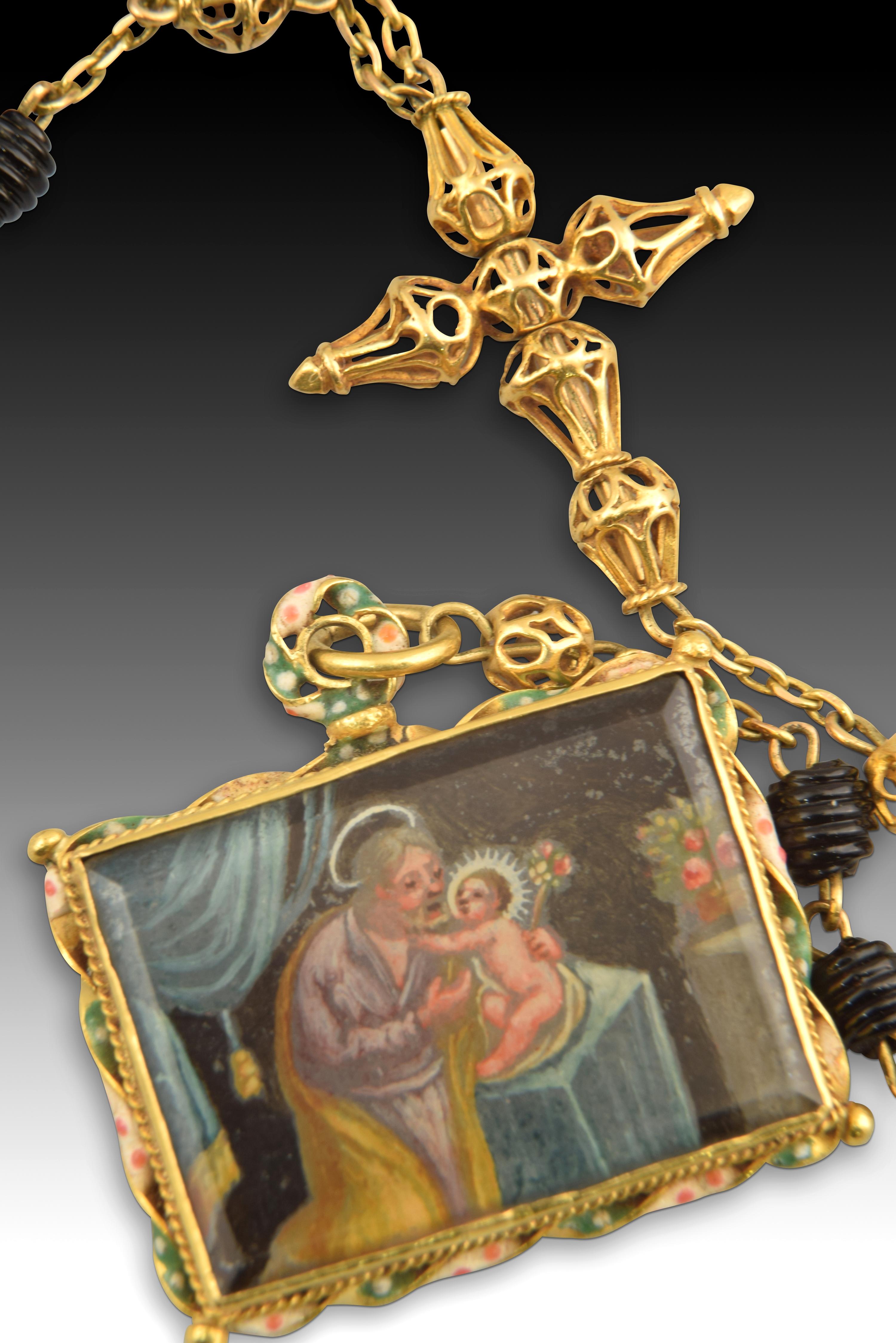 Baroque Rosary with Devotional Pendant, Mallorca School, Spain, 17th Century