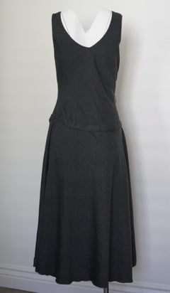 Rosas Charcoal V-Neck Midi Dress
