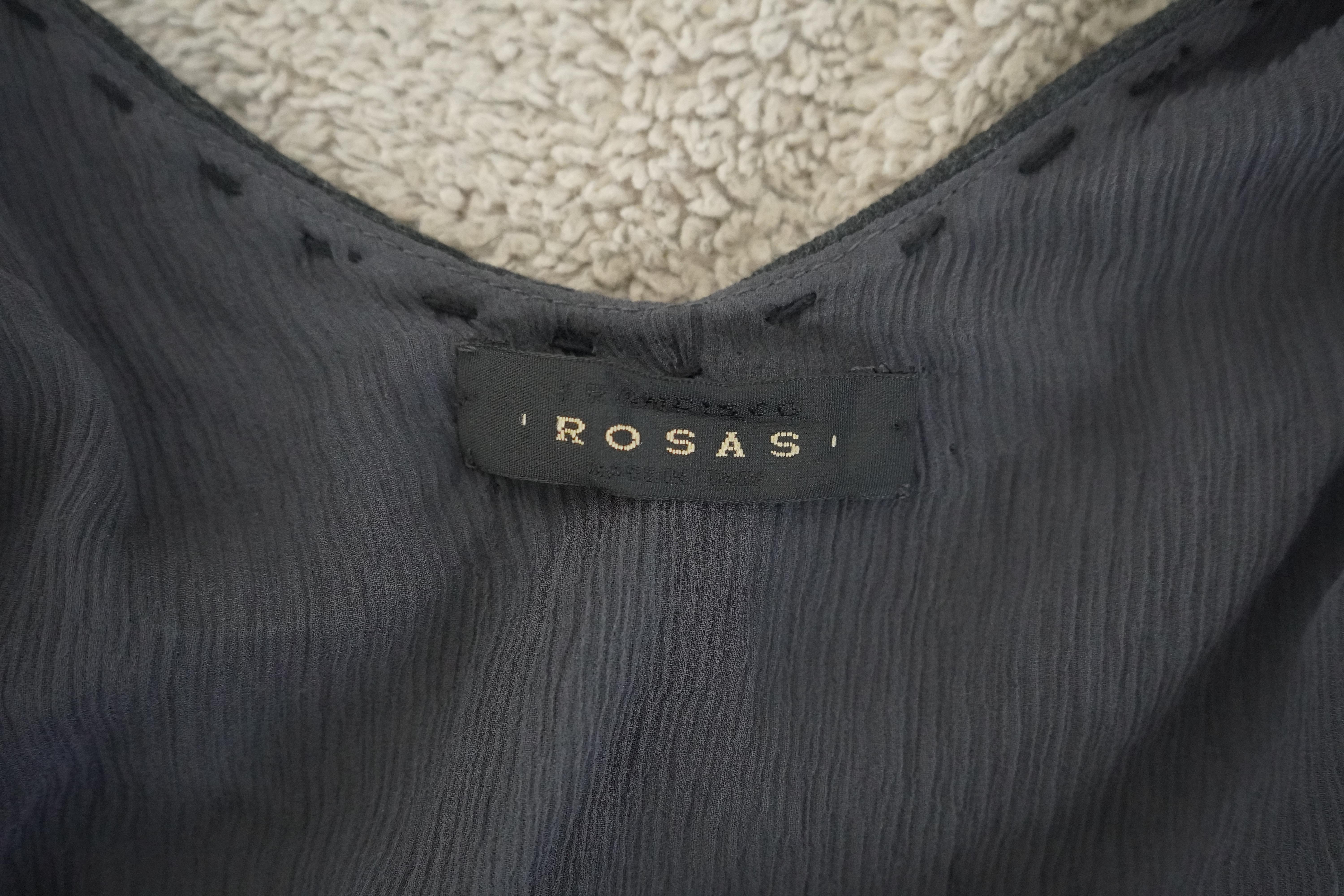 Rosas Charcoal V-Neck Midi Dress For Sale 3