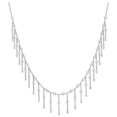 Rose and Briolette-Cut Diamond Fringe Necklace '5.69 Carat'
