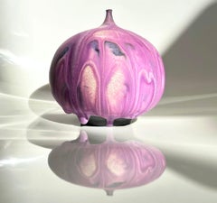 Rose and Erni Cabat Glazed Porcelain Feelie Vase, Pink, Cream Ceramic Sculpture