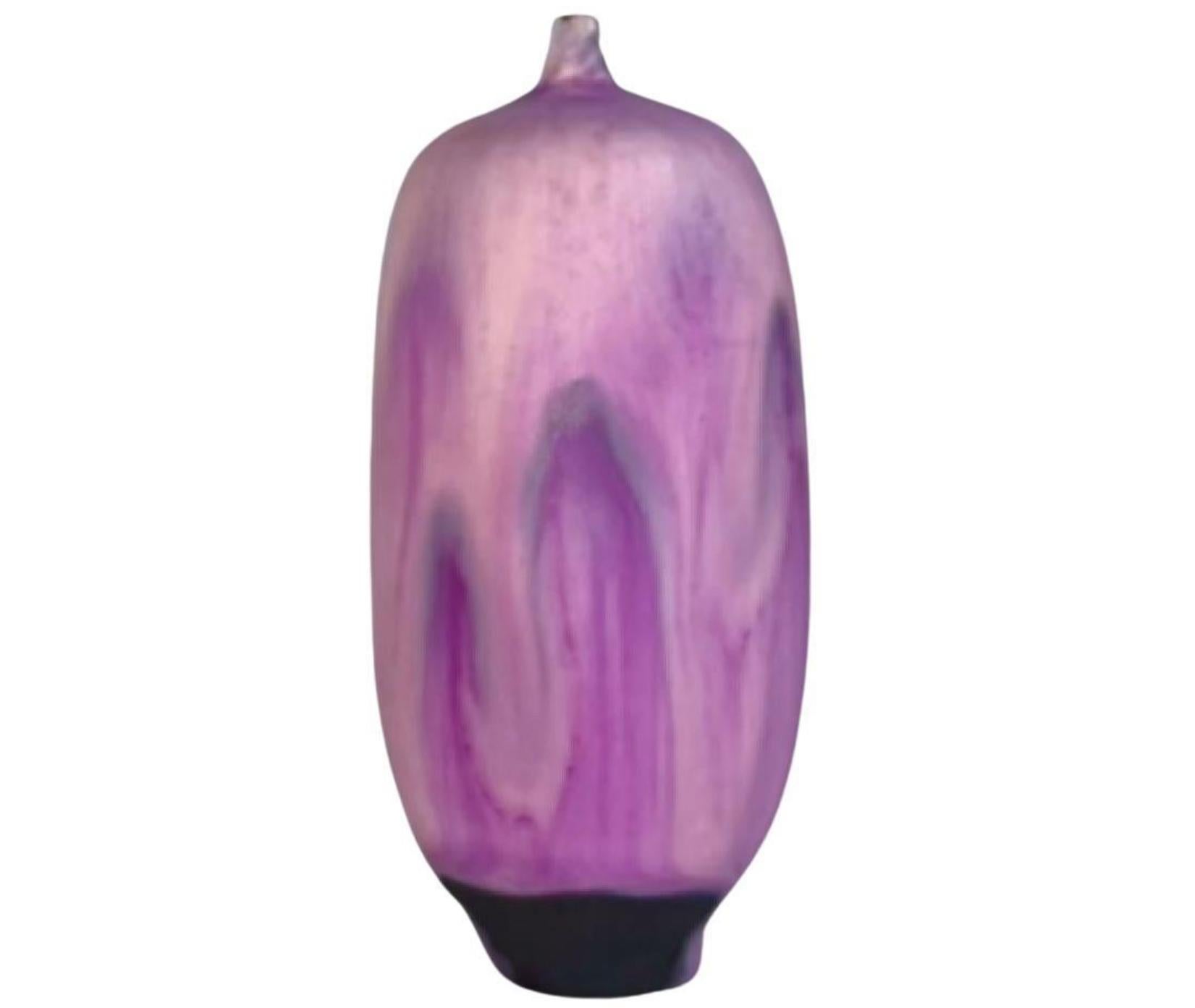 Rose and Erni Cabat Glazed Porcelain Feelie Vase Pink, Cream, Lavender Ceramic 2