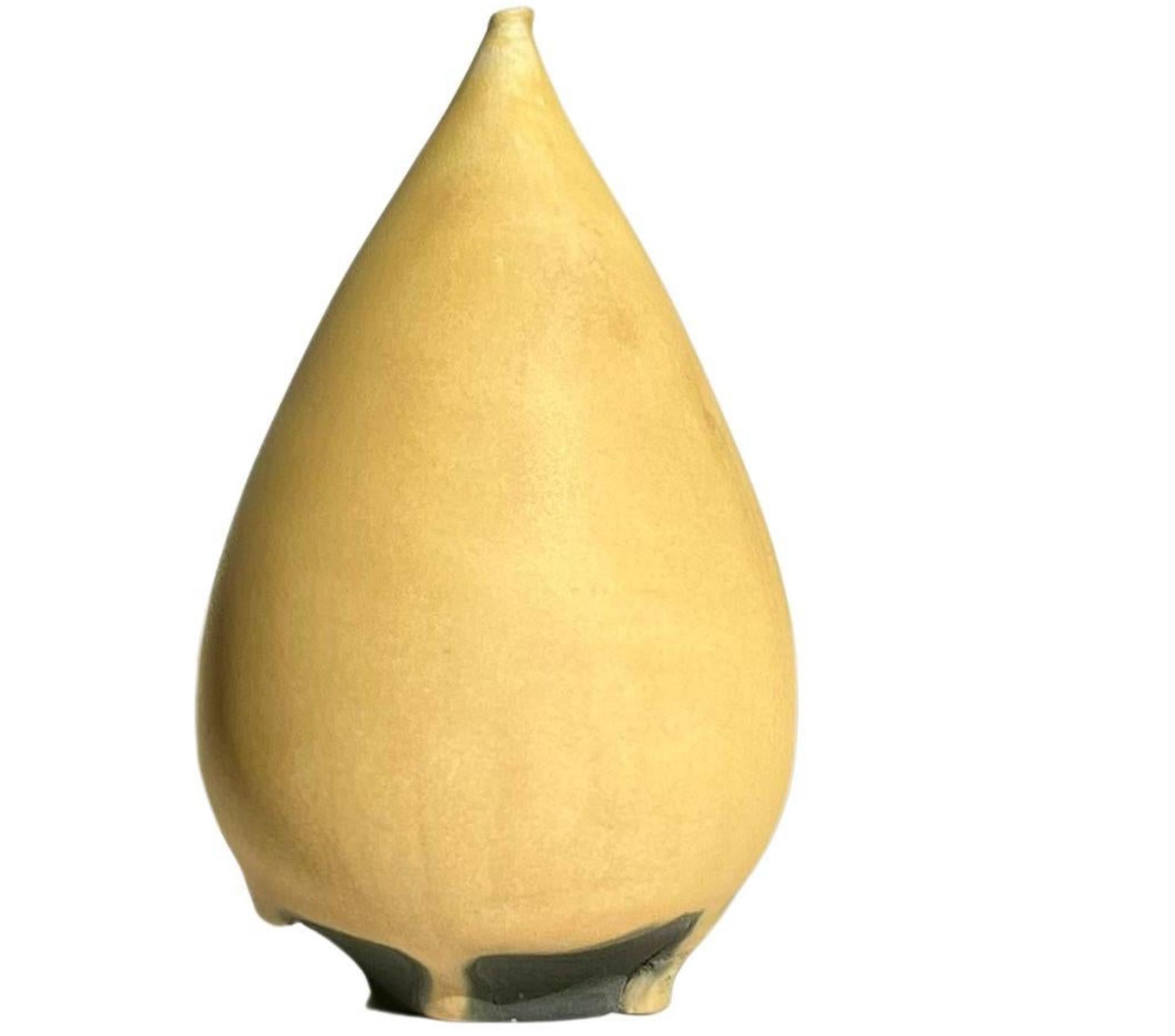 Céramique Vase en porcelaine émaillée rose et émaillée Cabat d'Erni, céramique jaune et crème en vente