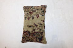 Rose and Khaki Persian Kerman Rug Pillow