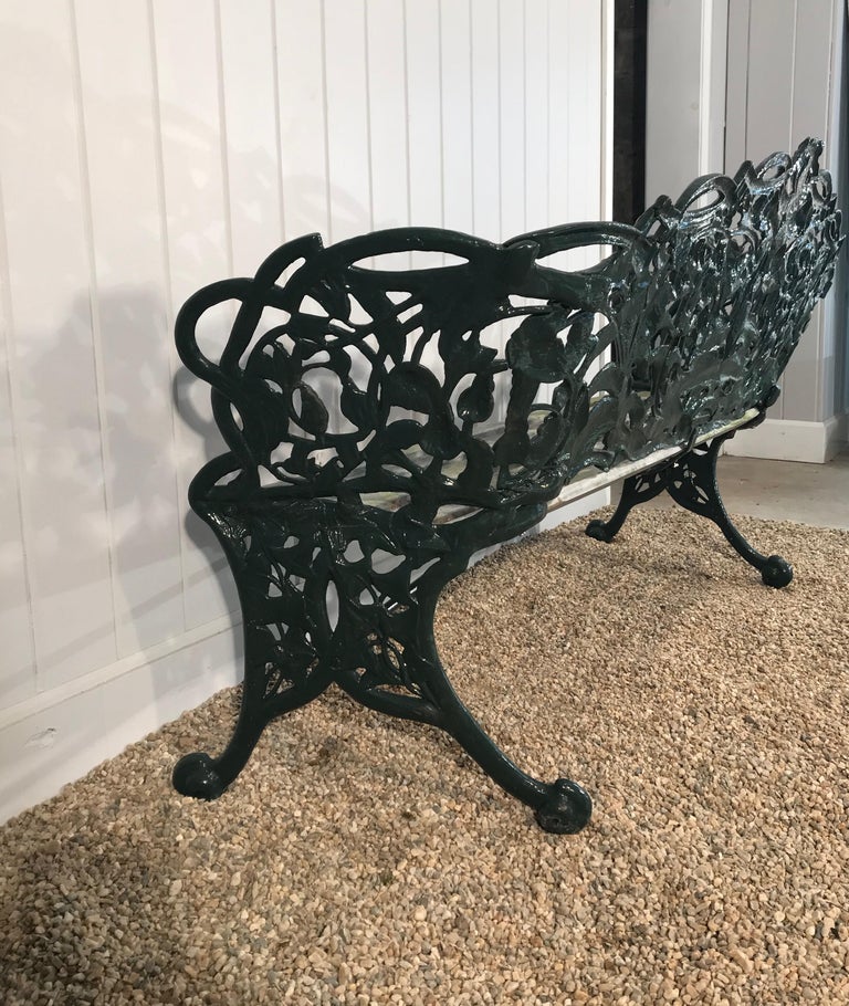 Rose and Thistle Cast Iron Bench by T. Perry and Sons, Glasgow, 1858