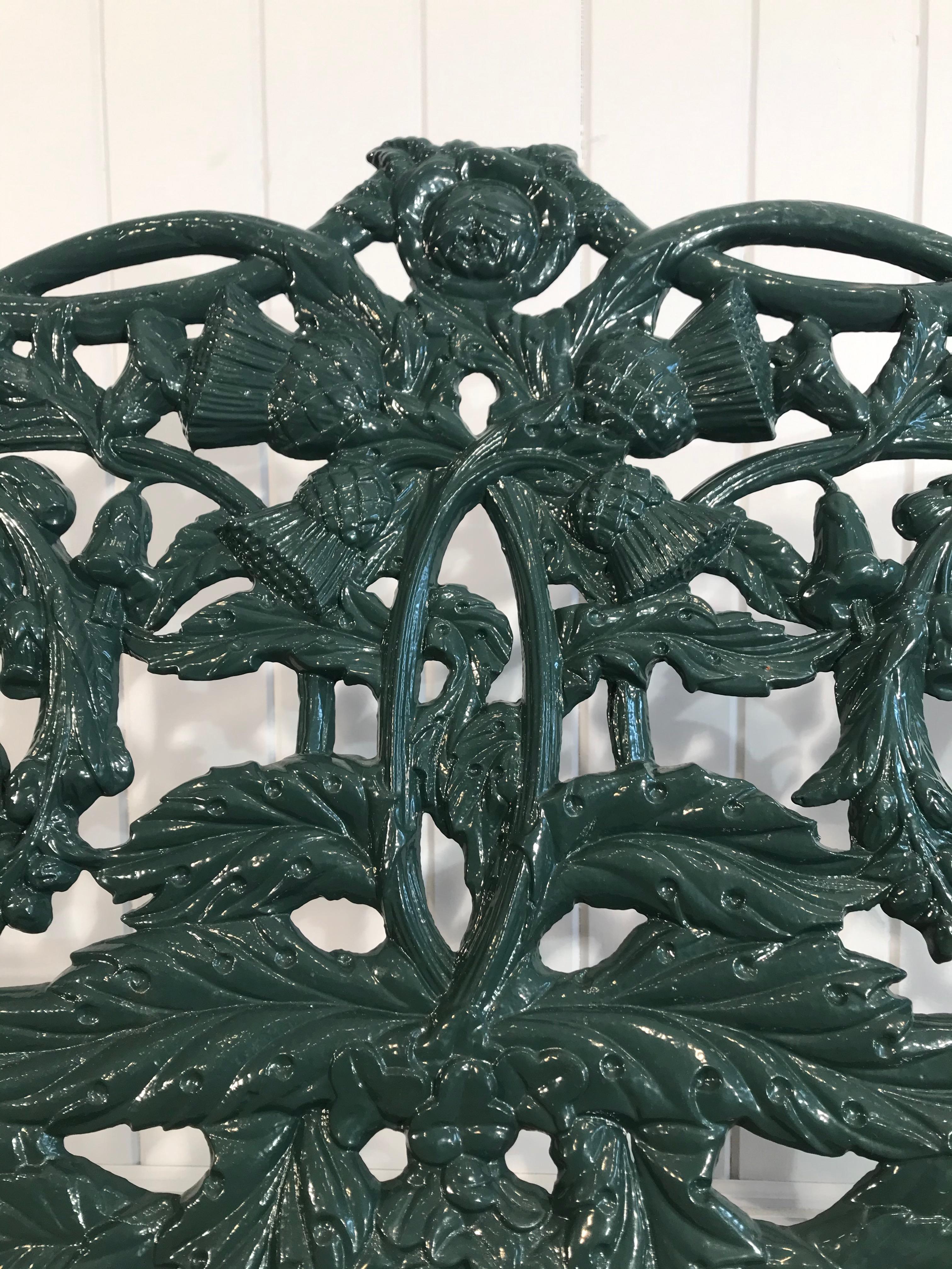 Rose and Thistle Cast Iron Bench by T. Perry and Sons, Glasgow, 1858 For Sale 3