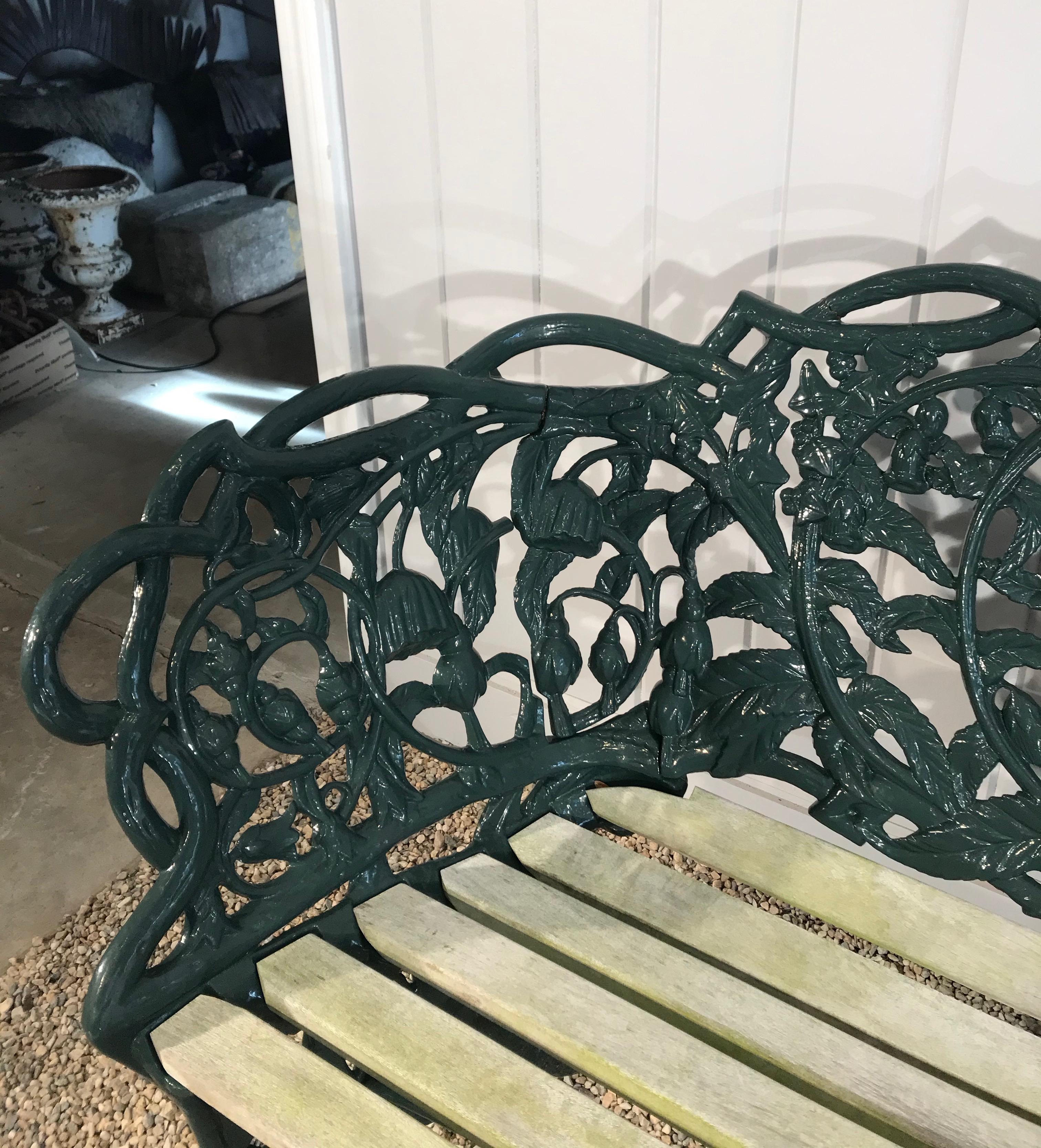Scottish Rose and Thistle Cast Iron Bench by T. Perry and Sons, Glasgow, 1858 For Sale