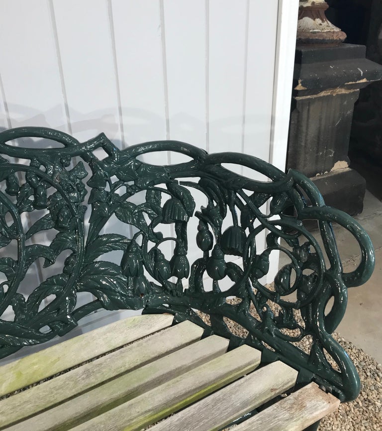 Rose and Thistle Cast Iron Bench by T. Perry and Sons, Glasgow, 1858 For Sale 2