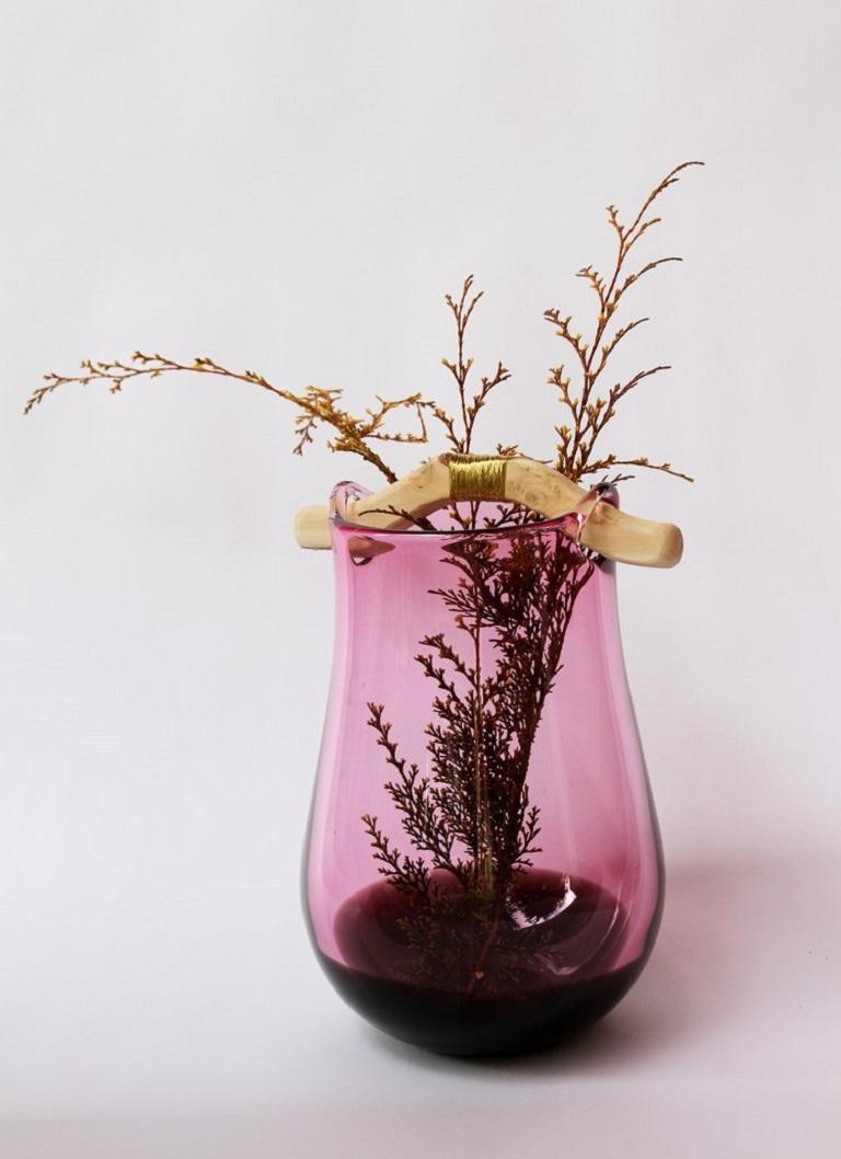 Organic Modern Rose and Topaz Heiki Vase, Pia Wüstenberg For Sale