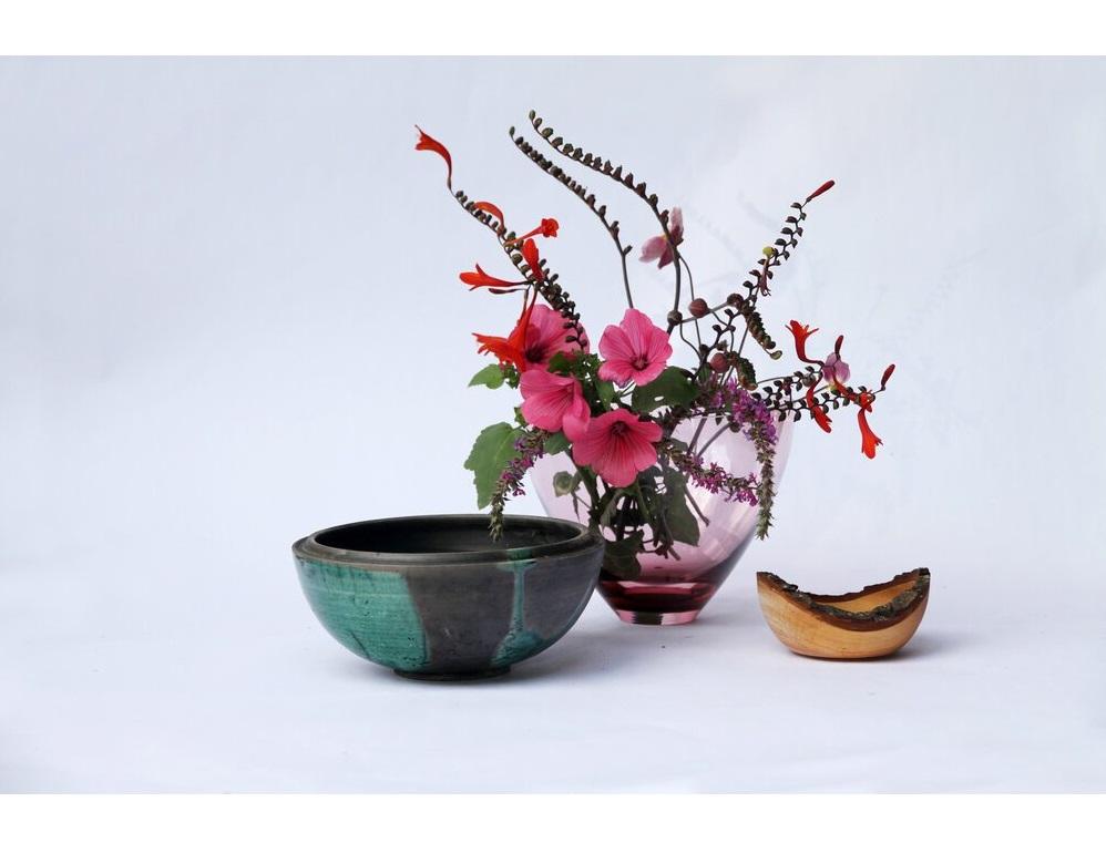 Organic Modern Rose and Turquoise Butterfly Stacking Vessel, Pia Wüstenberg For Sale