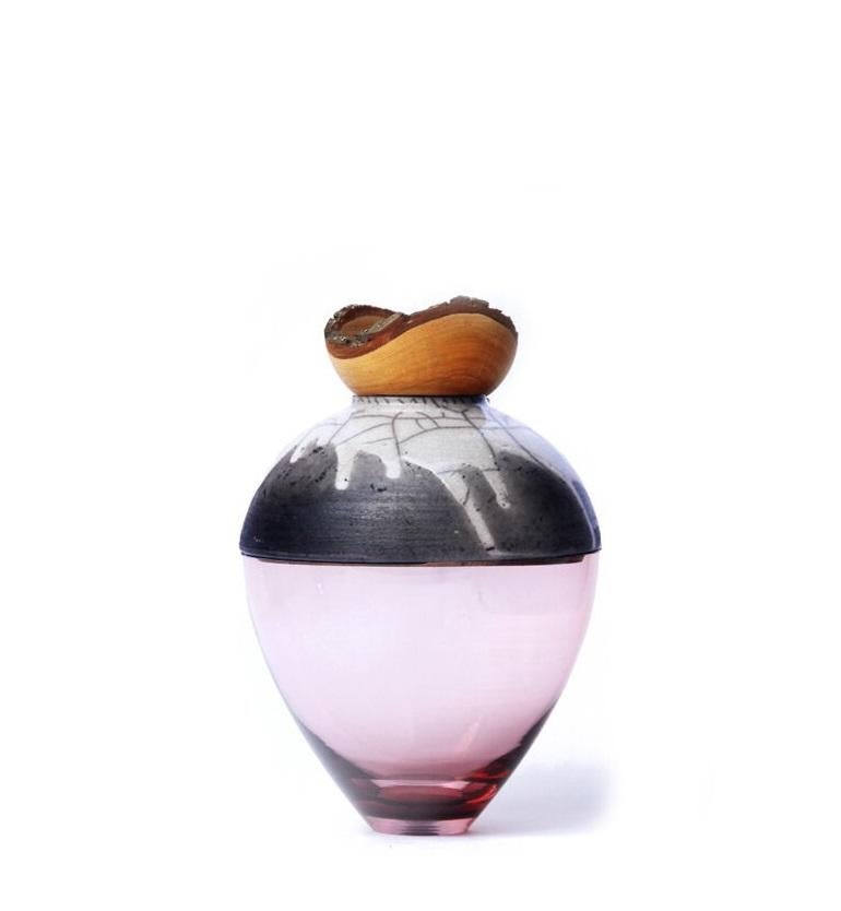 Tedesco Vaso impilabile a forma di farfalla bianca e rosa, Pia Wüstenberg in vendita
