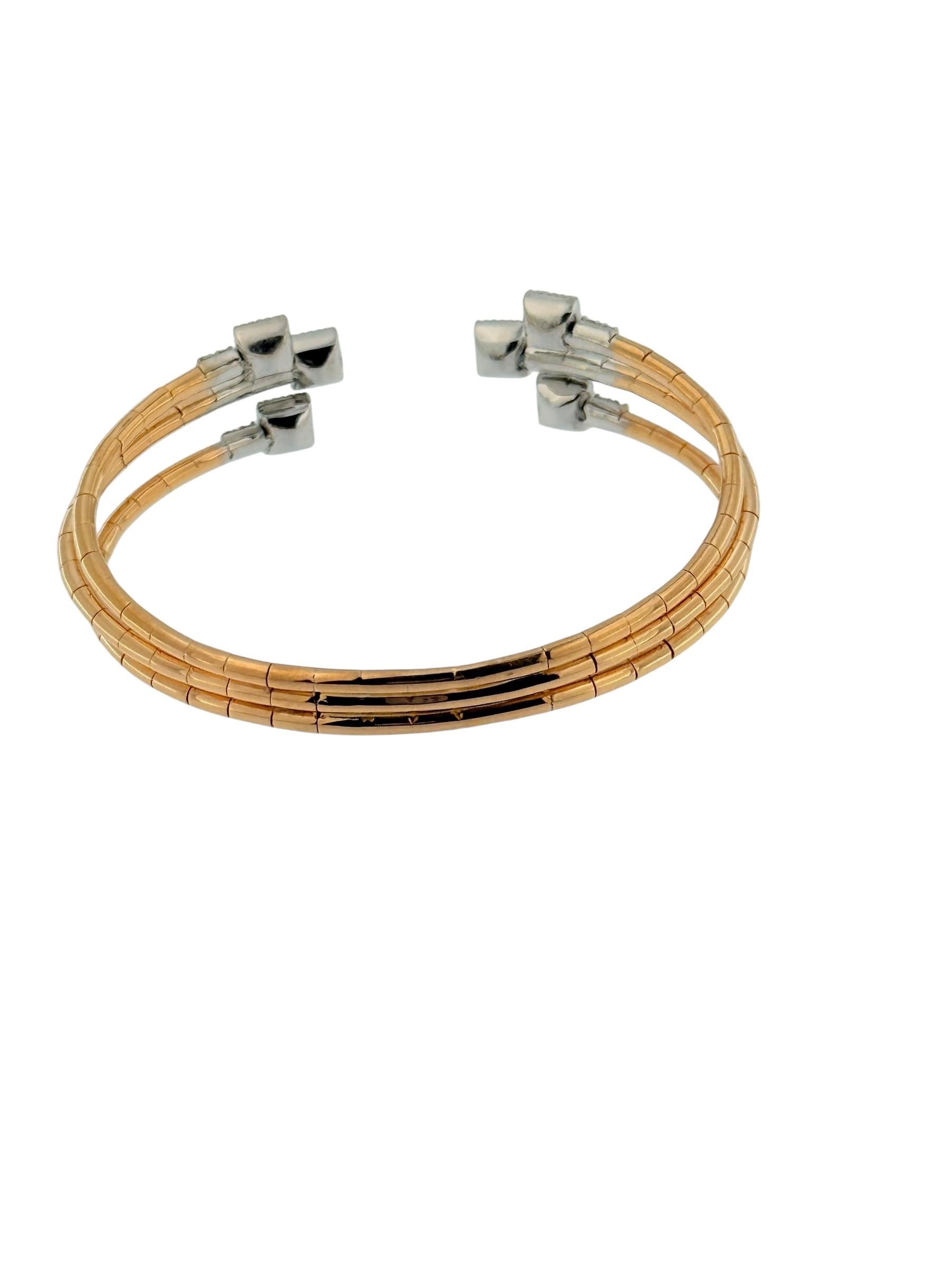 Artigiano Bracciale in oro rosa e bianco con diamanti Nature in vendita
