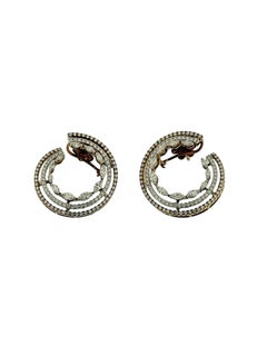 Rose and White Gold Earrings with Natural Diamonds