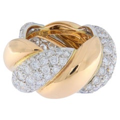 Ring aus Roségold und Weißgold mit Diamanten im Brillantschliff von 4,08 Karat