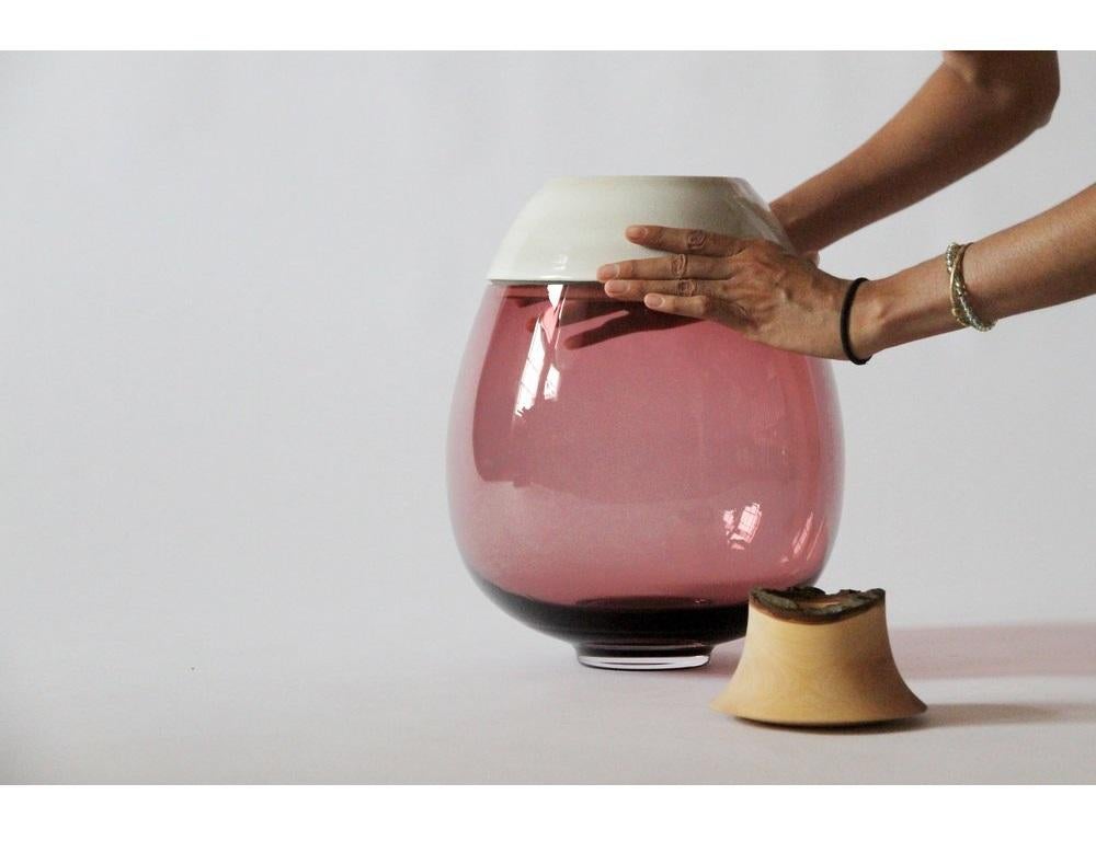 Organico moderno Vaso impilabile Paradise Lilith rosa e bianco, Pia Wüstenberg in vendita