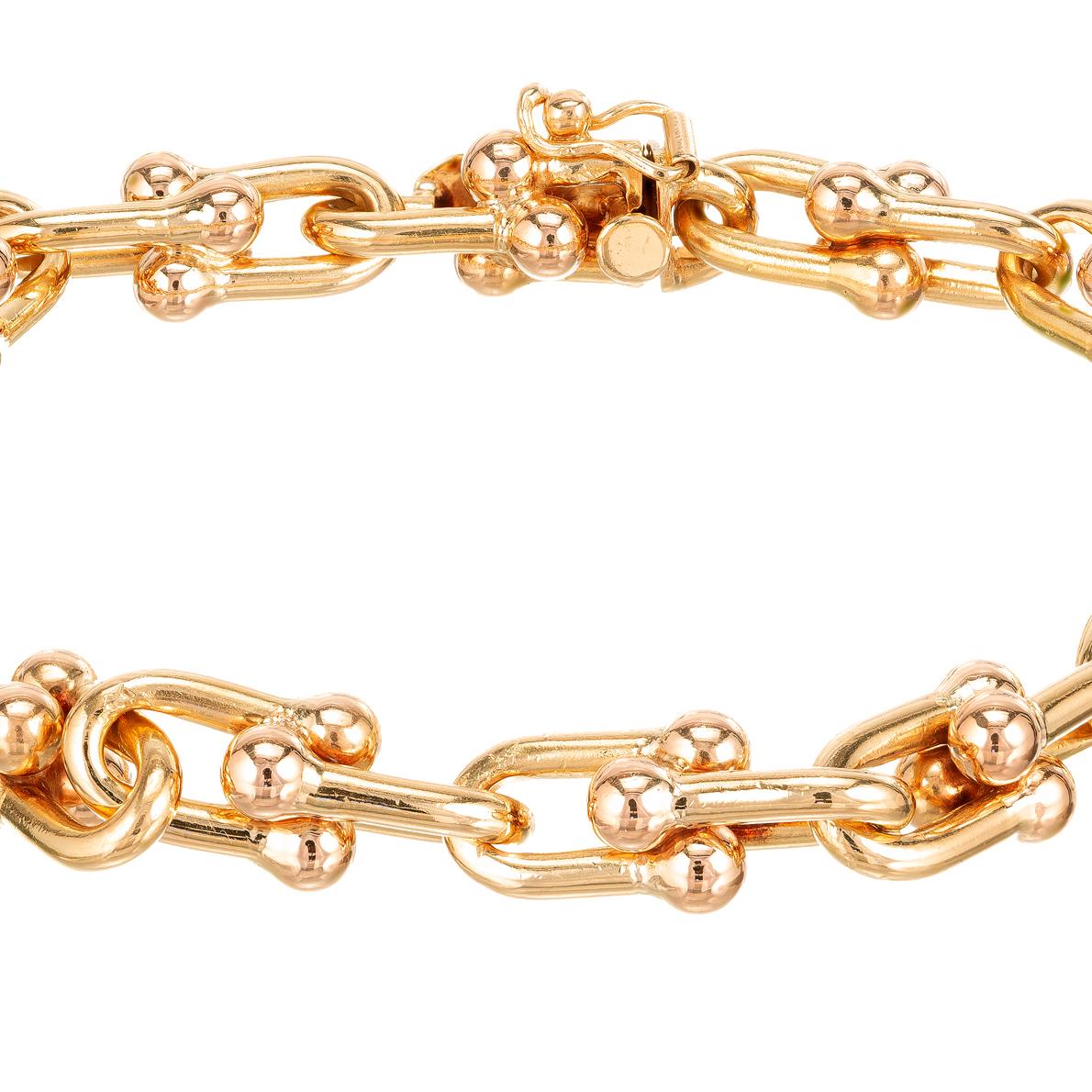 Women's Rose and Yellow Gold Italian Link Bracelet