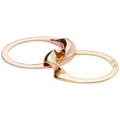 Rose and Yellow Gold Mixed Metal Gimmel Ring