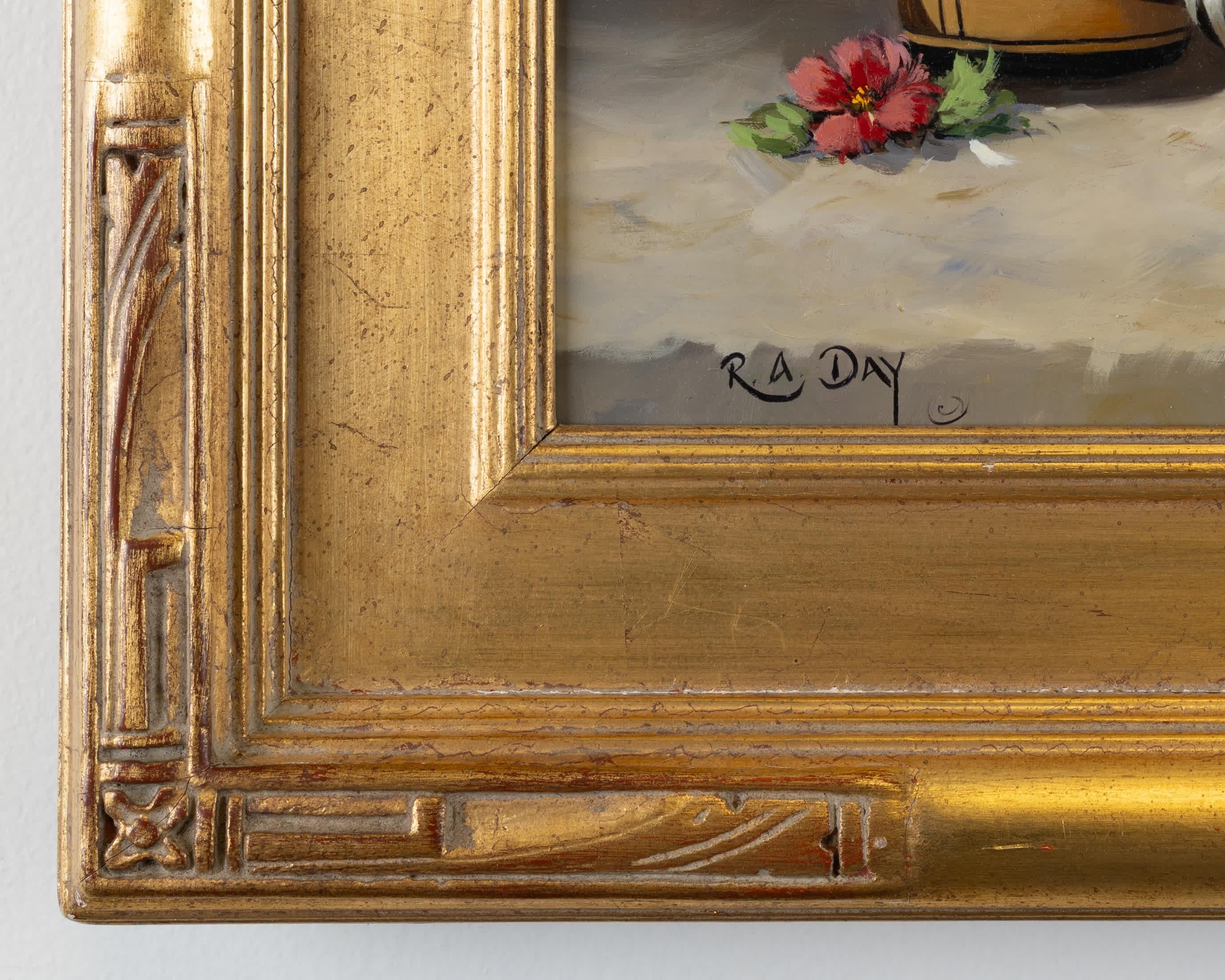 Natura morta di ceramiche di Pueblo - Still-Life Painting Marrone di Rose Ann Day