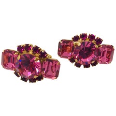 Rose Austrian Crystal Cuff Links