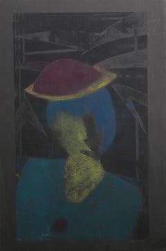 Hat, Modern Hand-Colored etching by Rose Backer