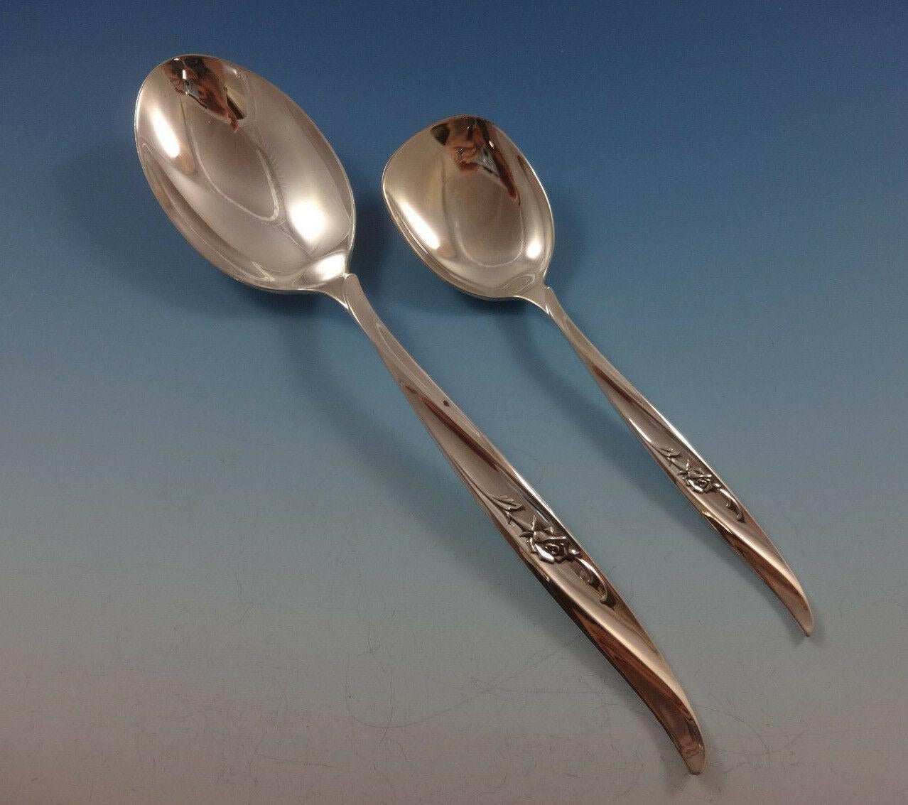 Milieu du XXe siècle Service de couverts en argent Sterling Rose Ballet by International 12 Set 53 Pieces en vente