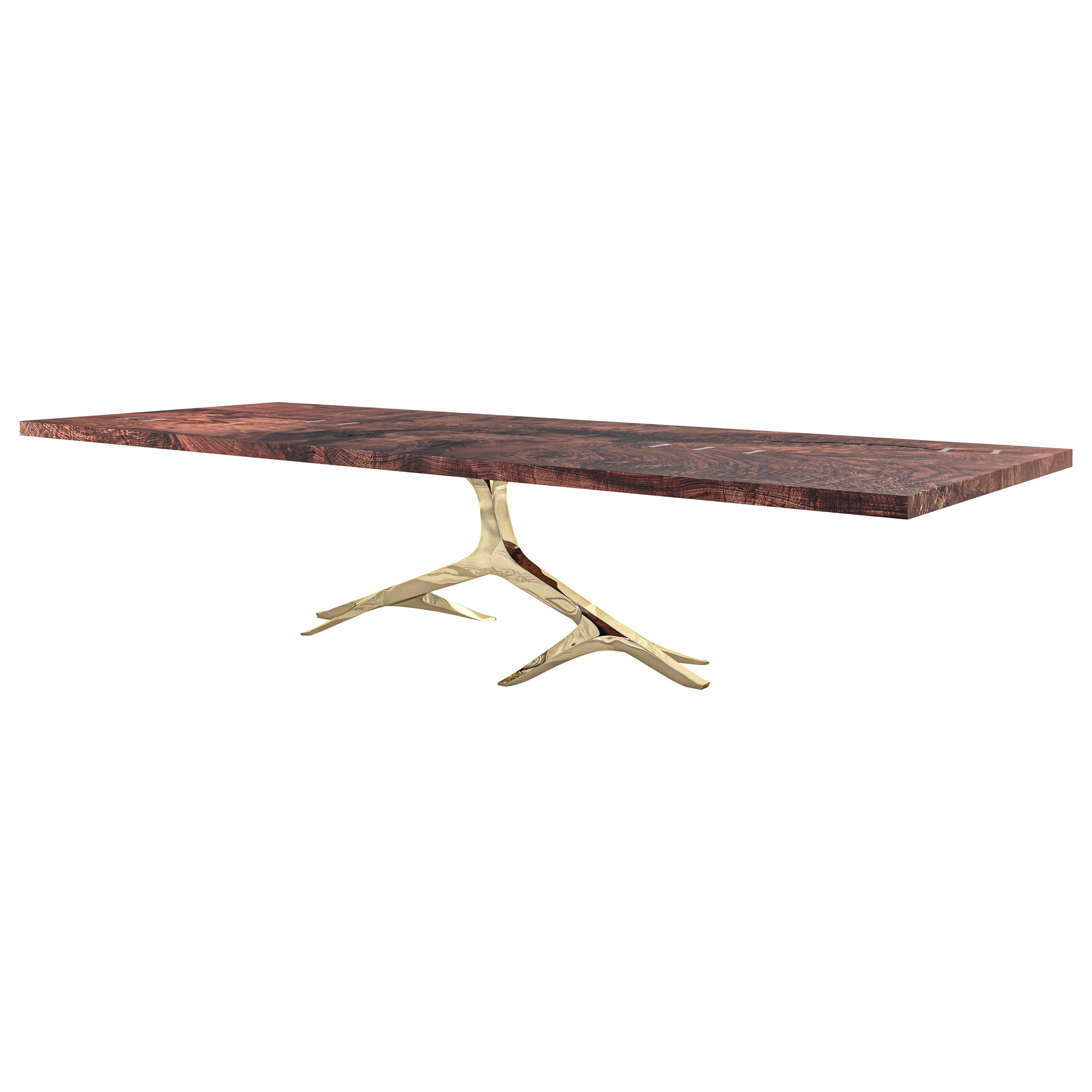 Rose Base Dining Table:  Sculptural Table in Bronze or Stainless Steel