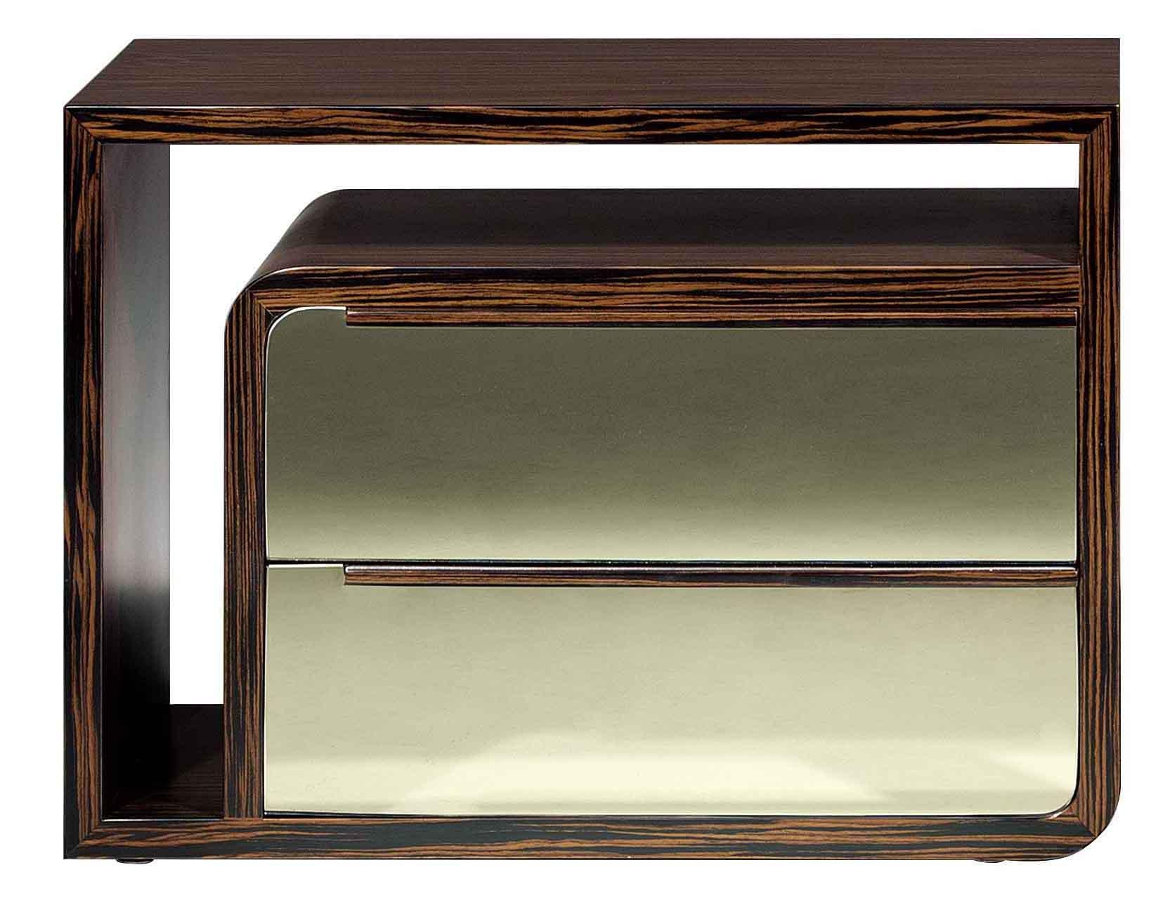 Rose bedside or support table in ebony with two mirrored drawers (regular/ grey, gold /bronze).

Bespoke / Customizable
Identical shapes with different sizes and finishings.
All RAL colors available. (Mate / Half Gloss / Gloss)
    