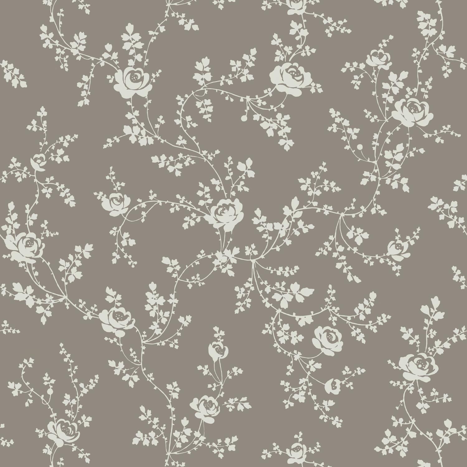 French 'Rose Blanche‘ wallpaper by Papier Français, collection BNF N°1 For Sale